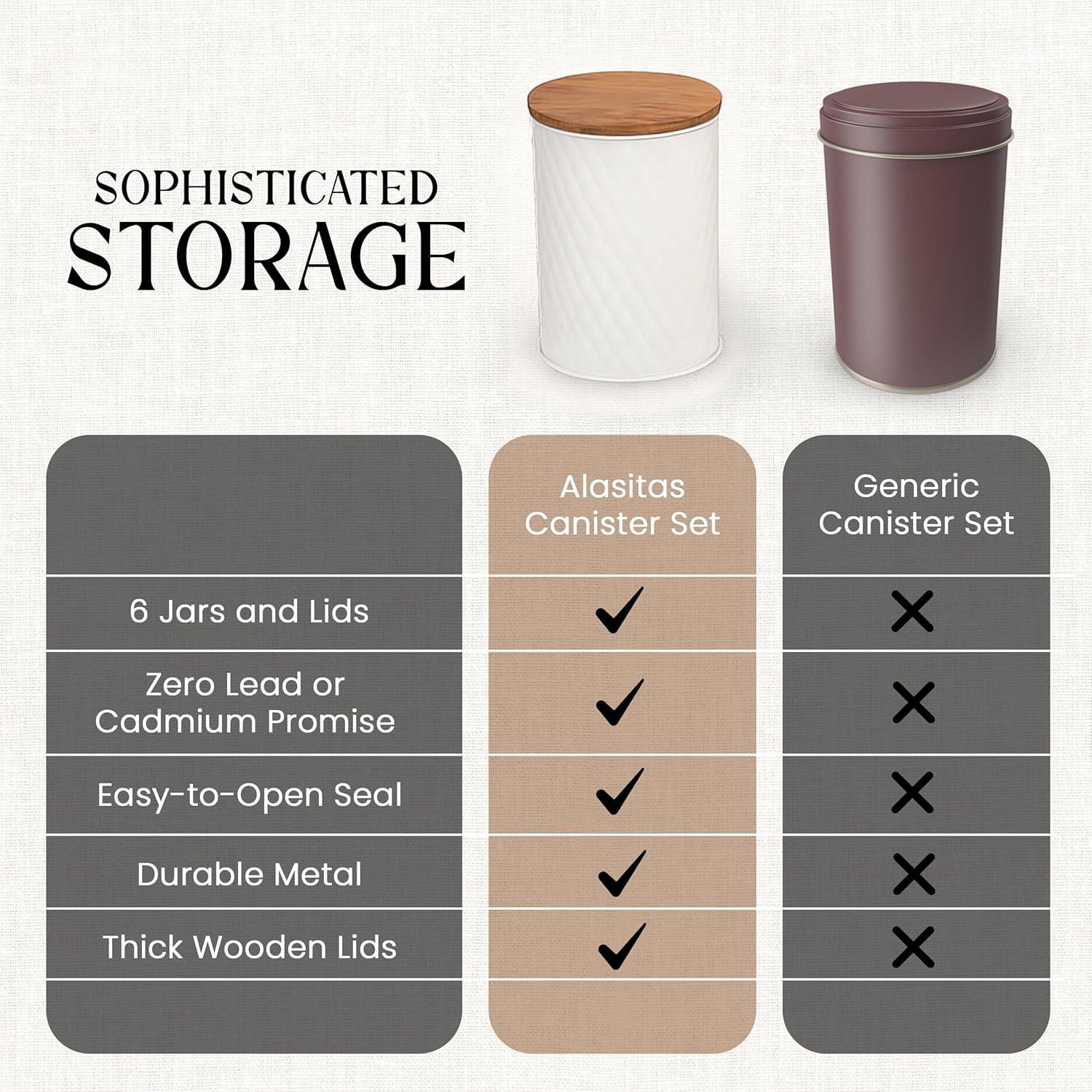 Juego de 6 Tarros de Almacenamiento Alasitas - Metal y Madera