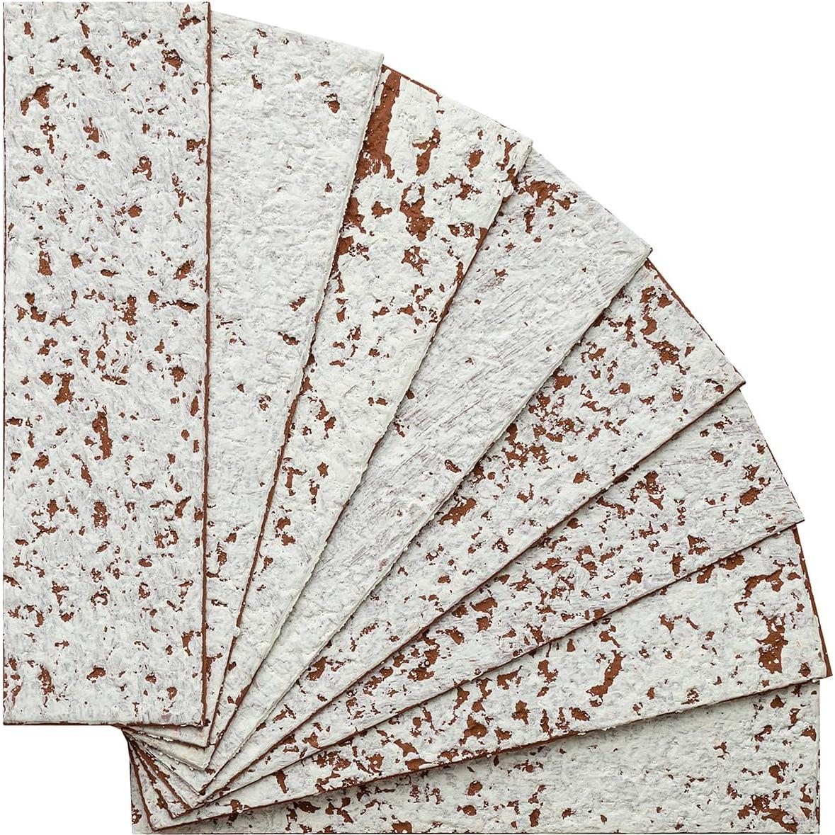 Azulejos de Pared 3D TORURAL Ladrillo Falso Rojo Blanqueado - 2 Piezas