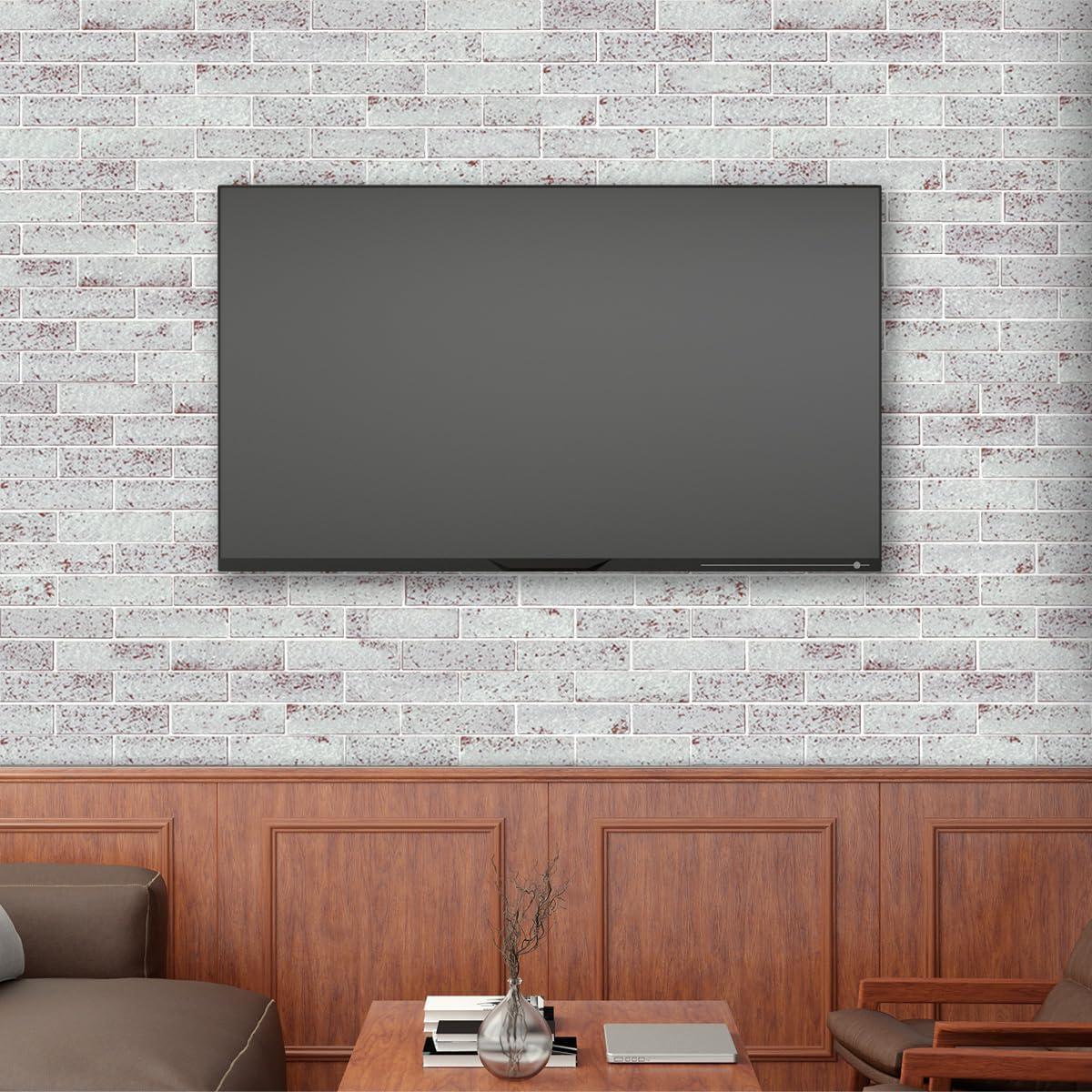 Azulejos de Pared 3D TORURAL Ladrillo Falso Rojo Blanqueado - 2 Piezas