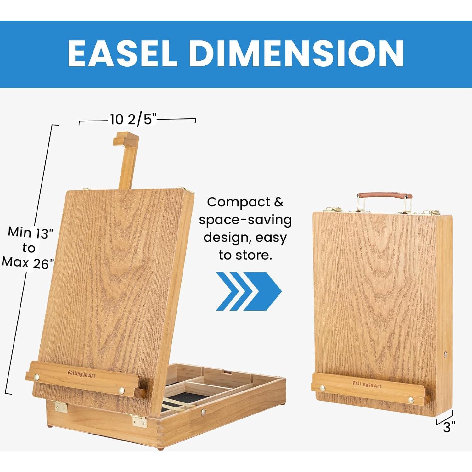 Kit de Pintura Cayendo en el Arte - Caballete de Mesa 28 Pcs