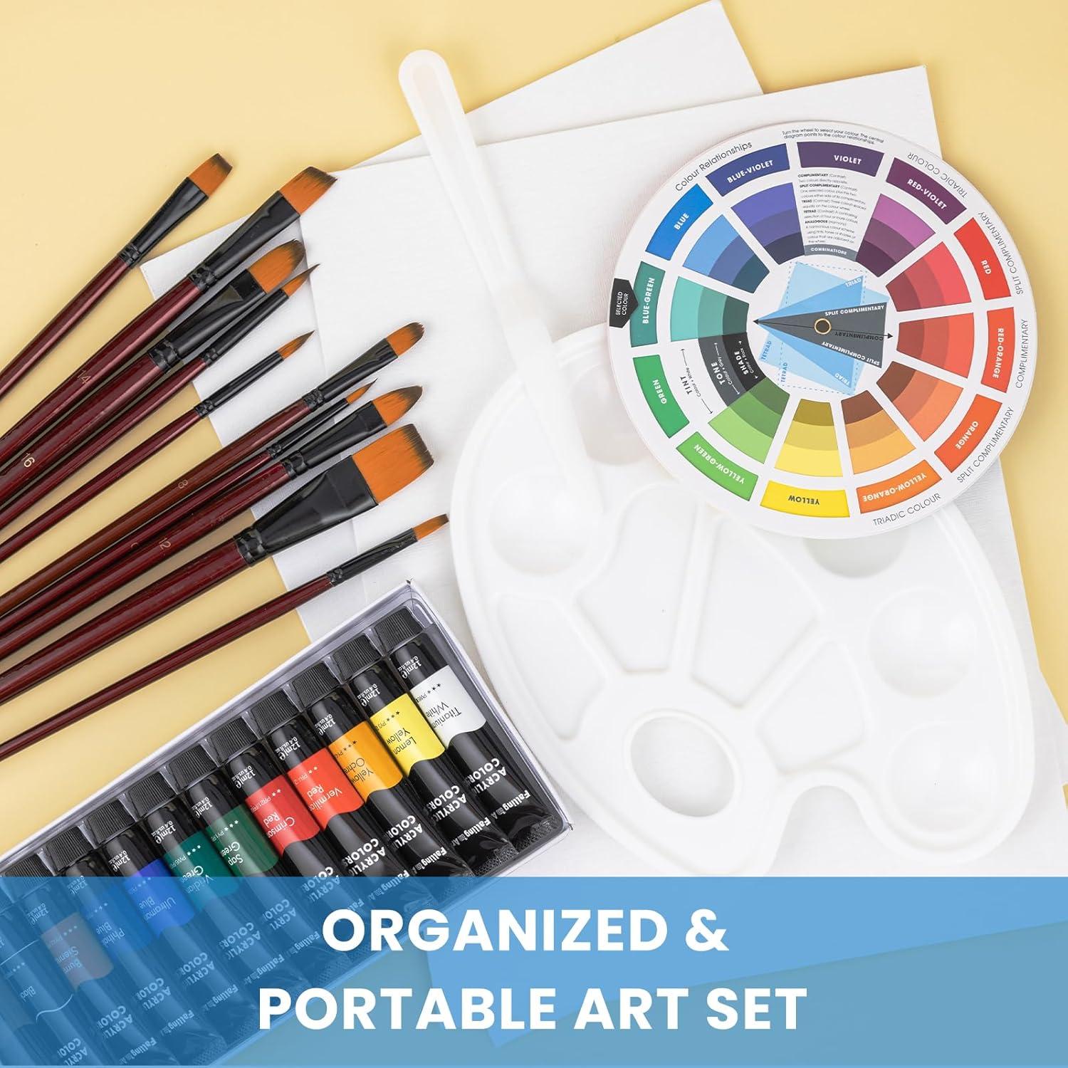 Kit de Pintura Cayendo en el Arte - Caballete de Mesa 28 Pcs