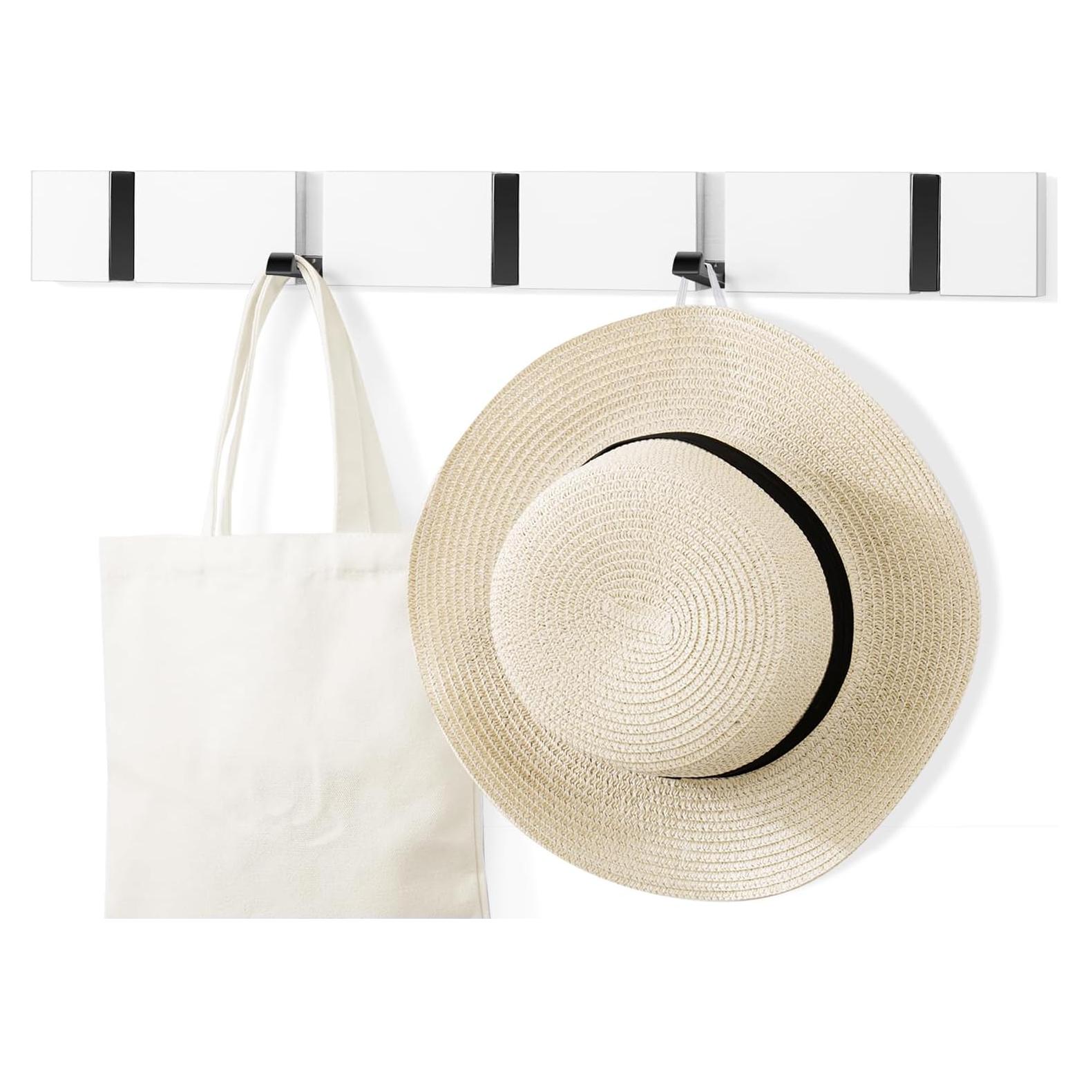 Estante Plegable de Madera DAFEN 5 Ganchos Blanco Moderno