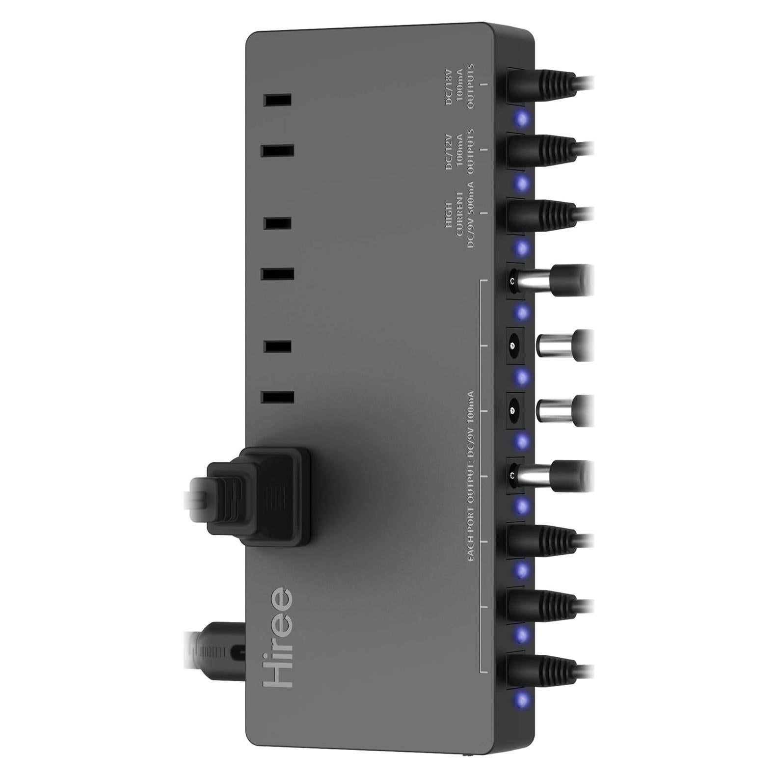 Fuente de Alimentación Hiree para Pedales de Guitarra 10 Salidas DC 9V/12V/18V