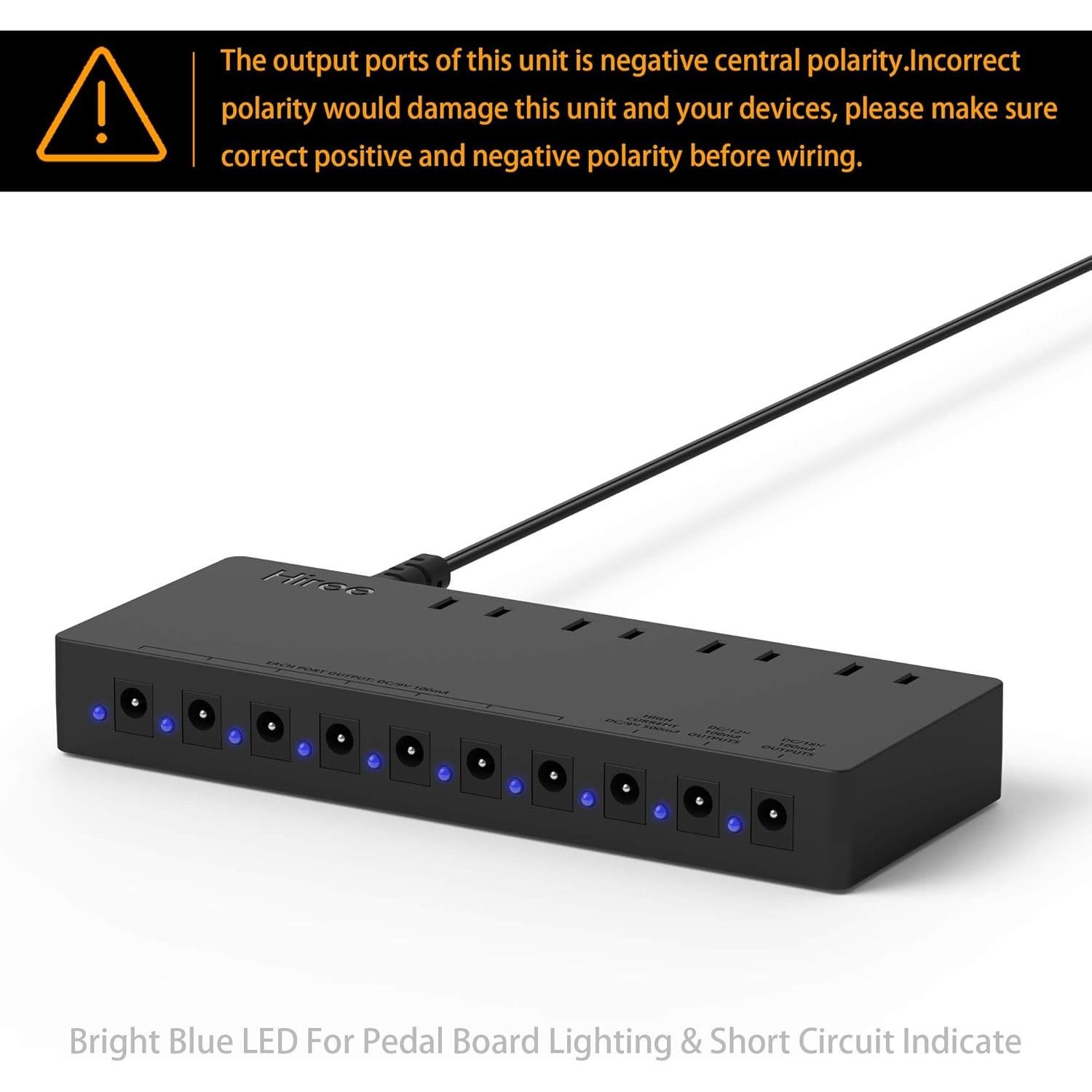 Fuente de Alimentación Hiree para Pedales de Guitarra 10 Salidas DC 9V/12V/18V
