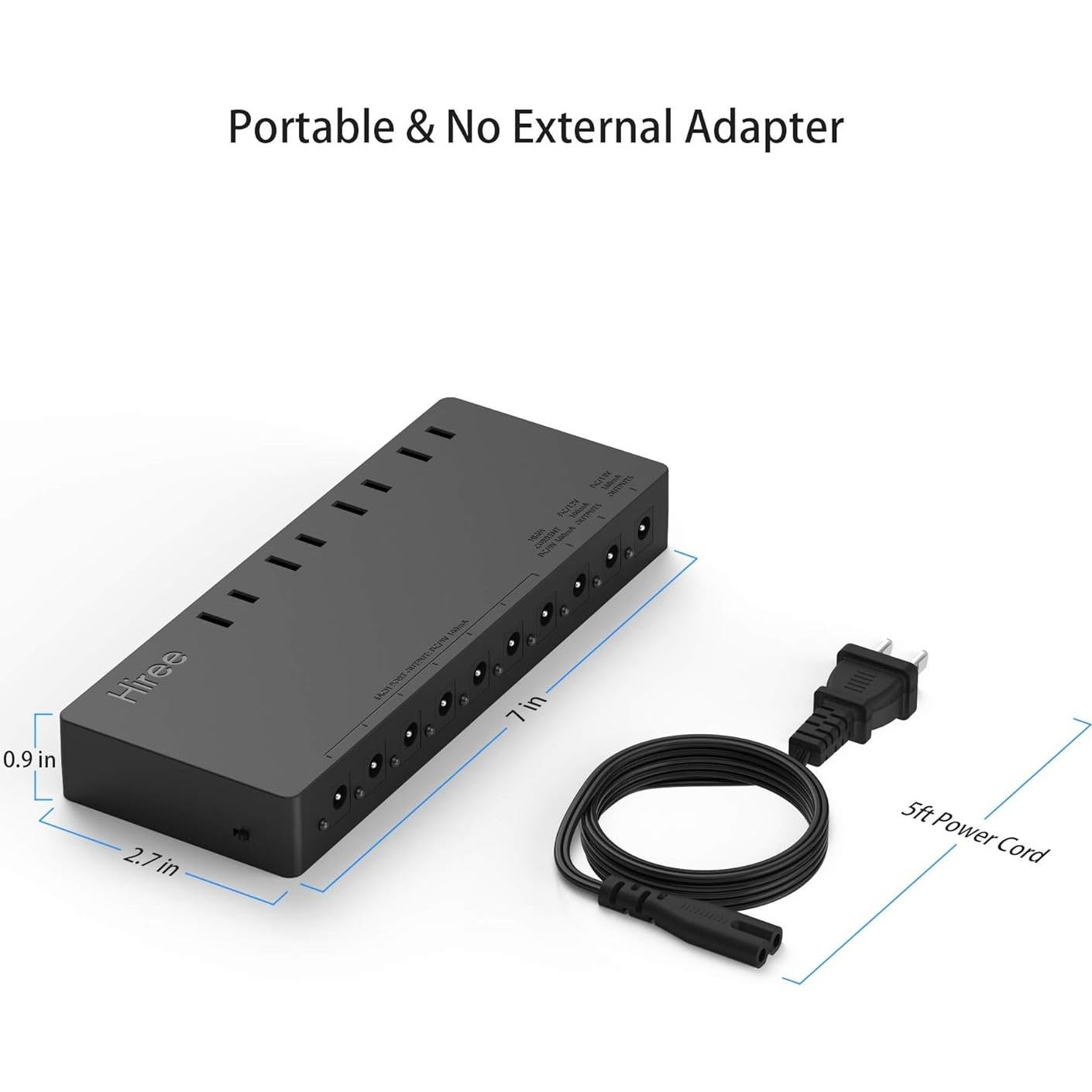 Fuente de Alimentación Hiree para Pedales de Guitarra 10 Salidas DC 9V/12V/18V