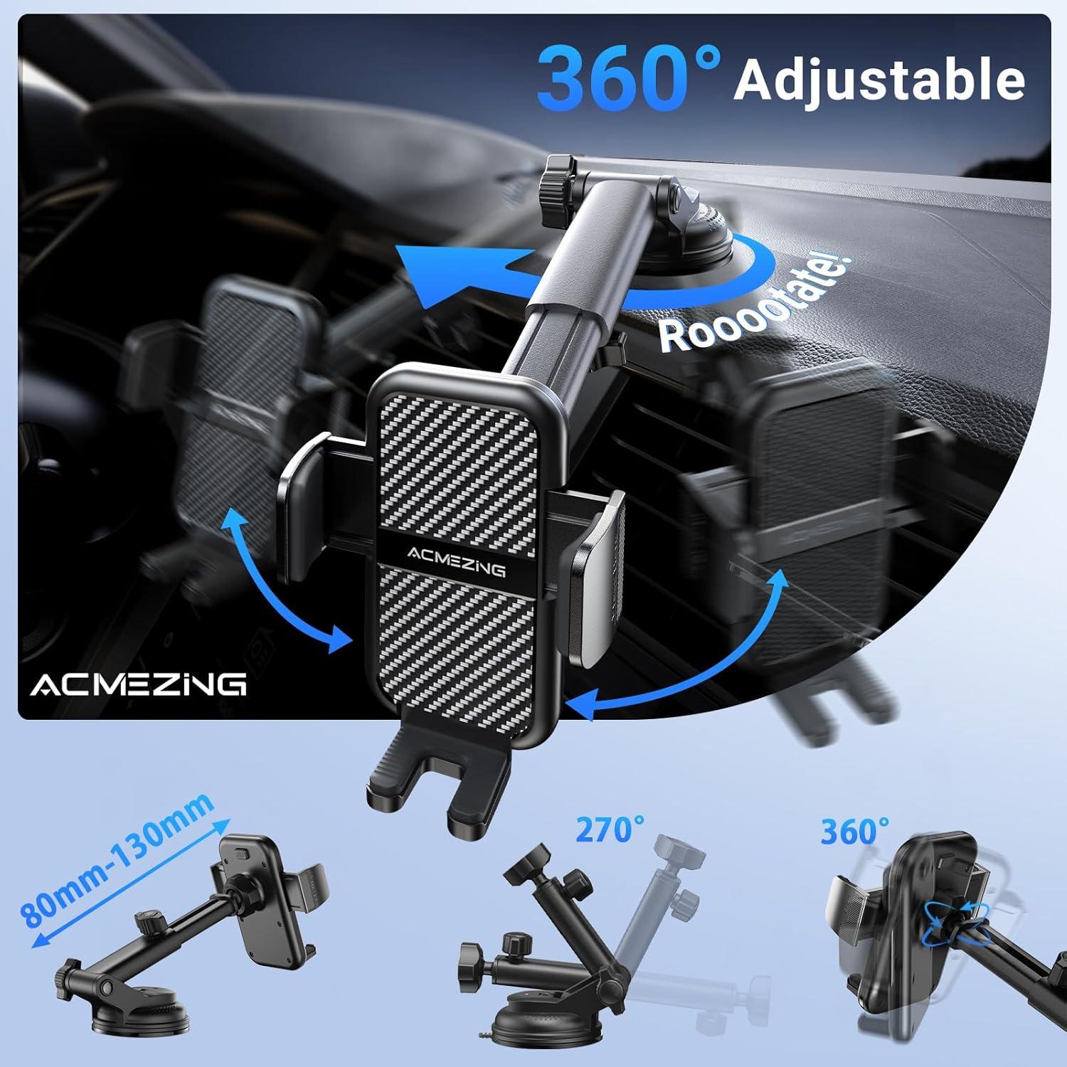 Soporte para Teléfono de Coche ACMEZING Z12 Ajustable 360°