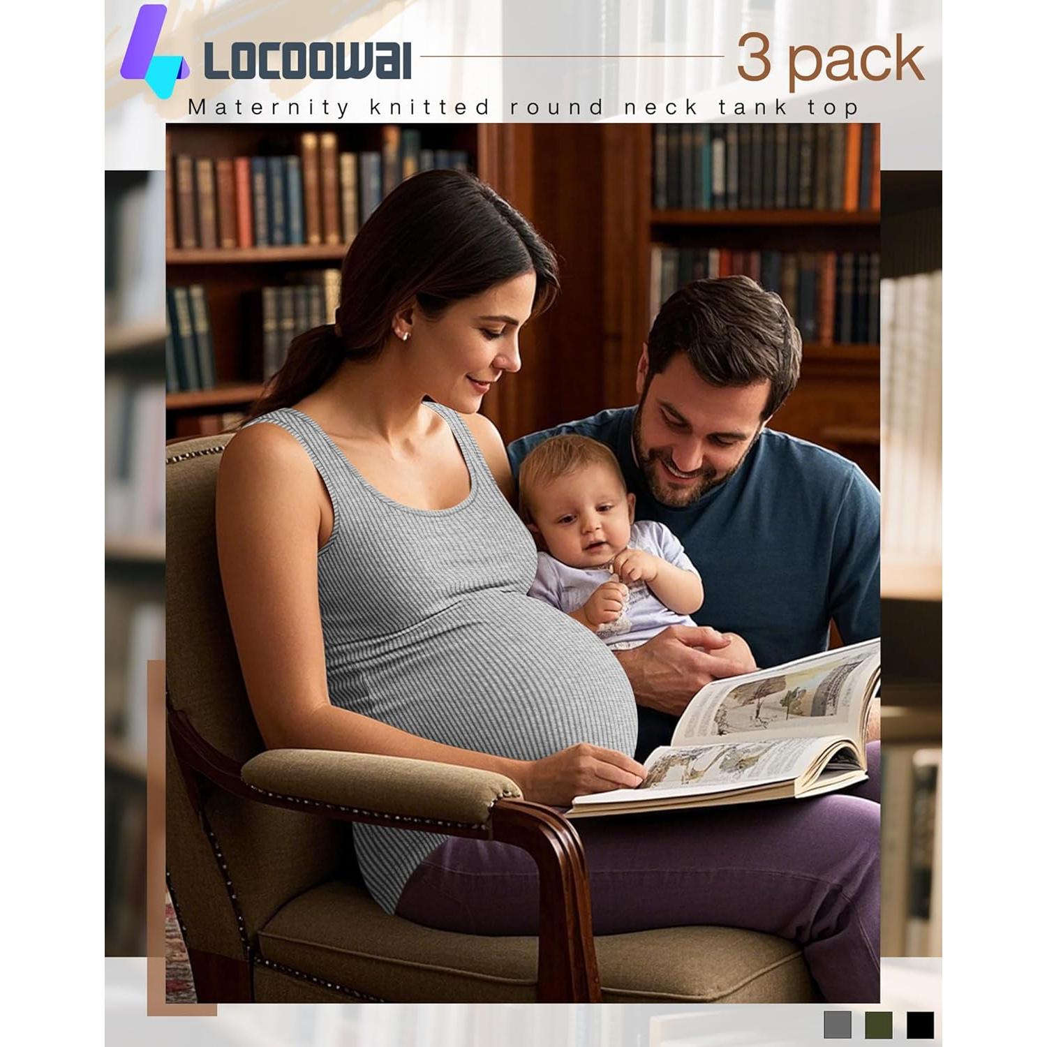 Paquete de 3 Camisetas Sin Mangas Maternidad Algodón Verano