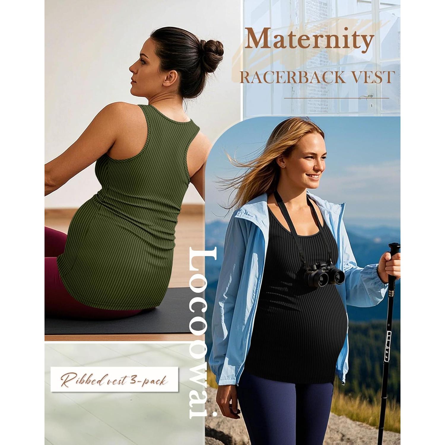 Paquete de 3 Camisetas Sin Mangas Maternidad Algodón Verano