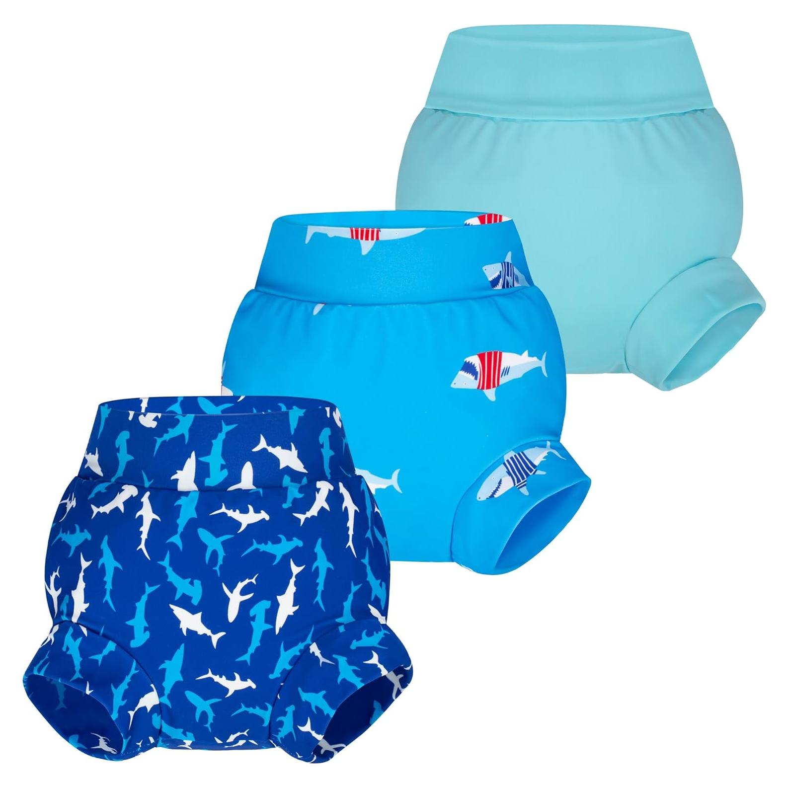 Pañales de Natación Reutilizables BIG ELEPHANT 3pcs Azul
