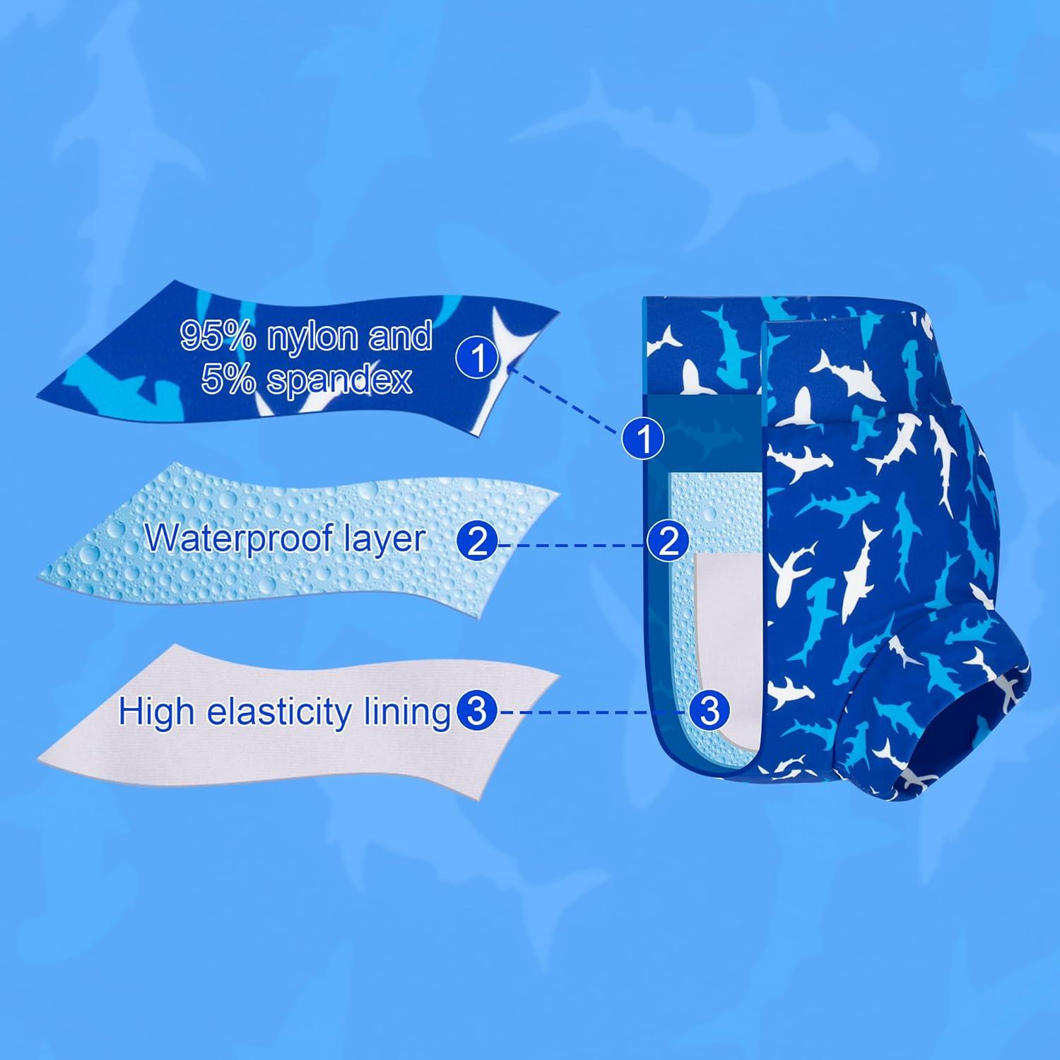 Pañales de Natación Reutilizables BIG ELEPHANT 3pcs Azul