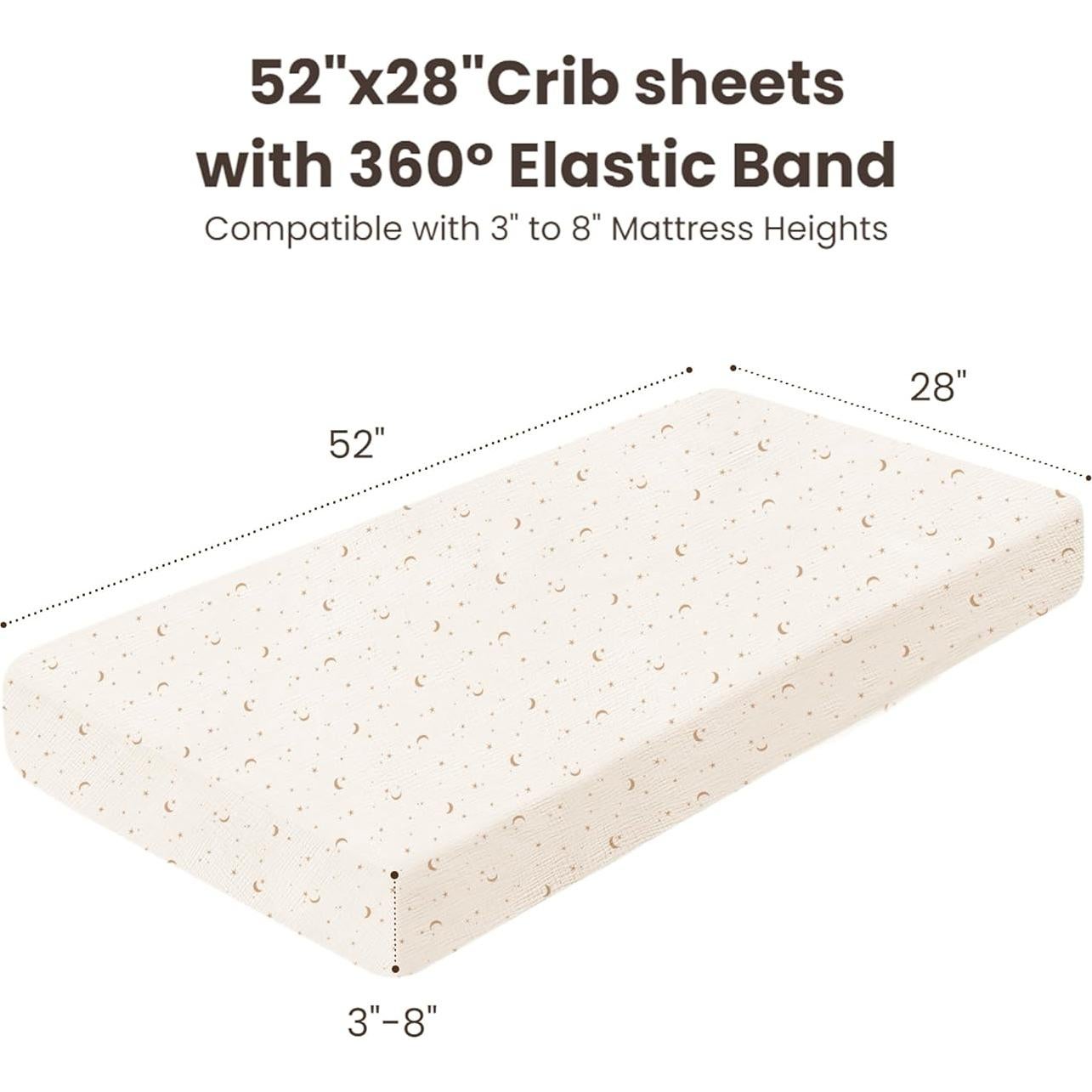Sábanas de Muselina Konssy para Cuna Estándar 2 Piezas