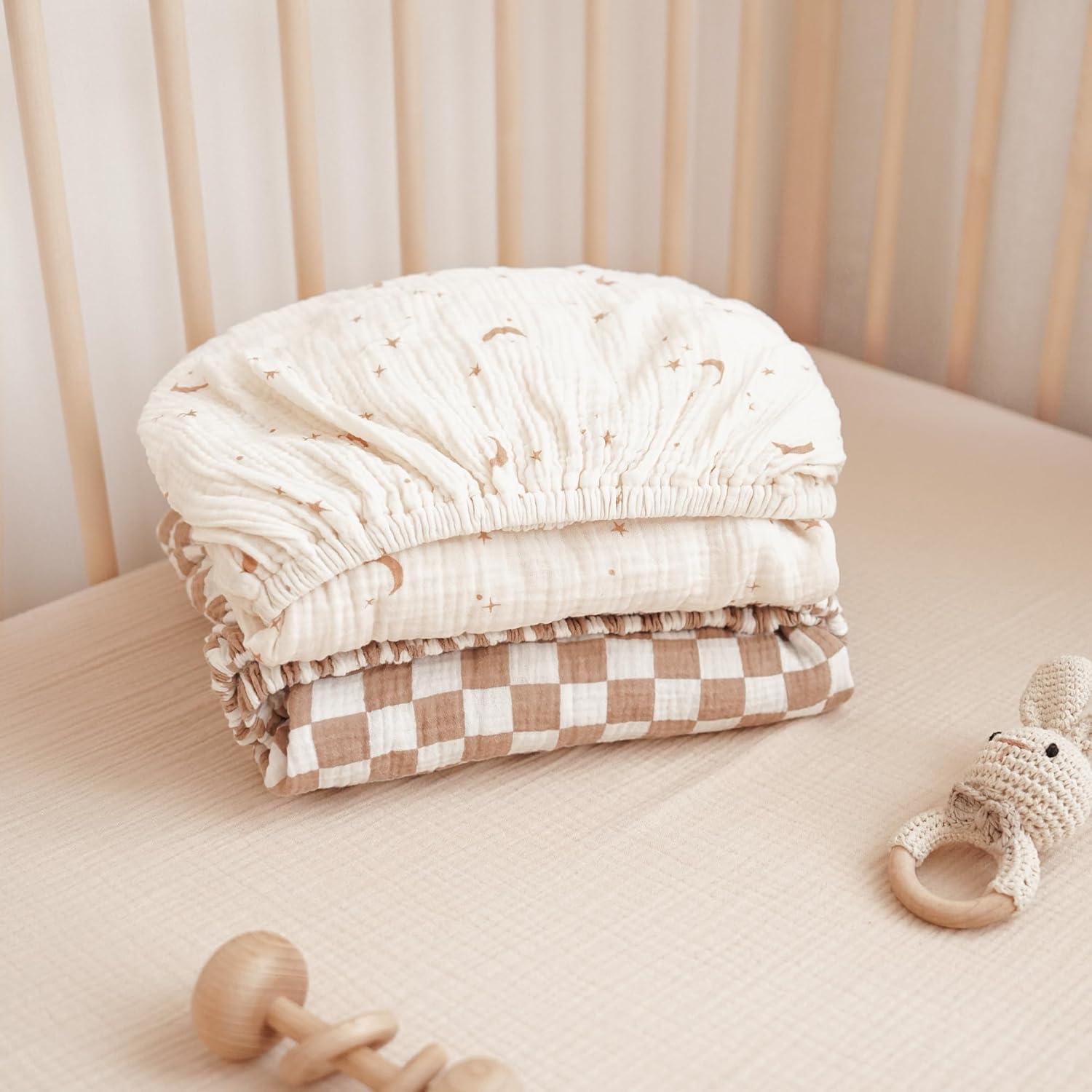 Sábanas de Muselina Konssy para Cuna Estándar 2 Piezas