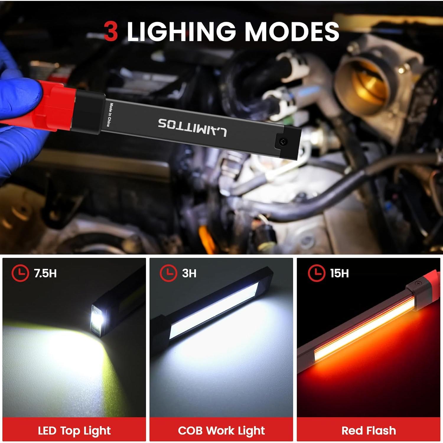 Luz de Trabajo LED Recargable LAIMITTOS 350 Lúmenes Plegable