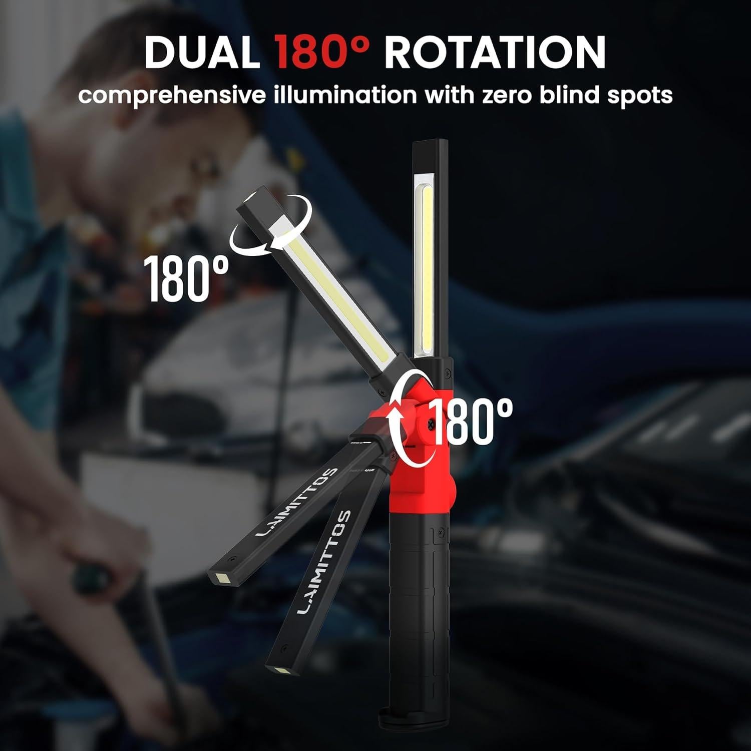 Luz de Trabajo LED Recargable LAIMITTOS 350 Lúmenes Plegable