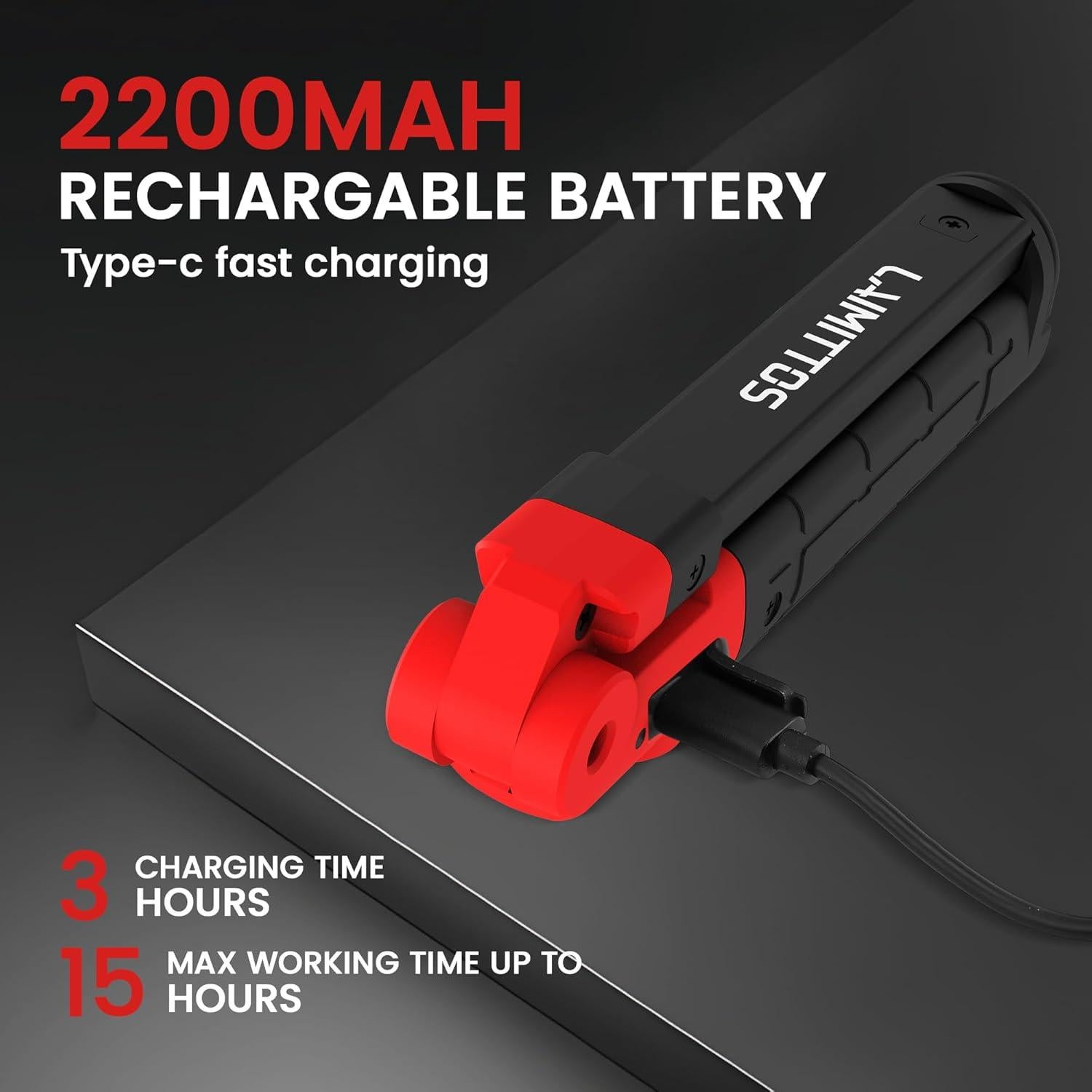 Luz de Trabajo LED Recargable LAIMITTOS 350 Lúmenes Plegable