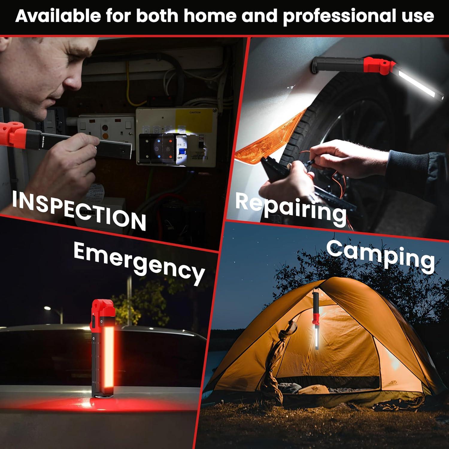 Luz de Trabajo LED Recargable LAIMITTOS 350 Lúmenes Plegable