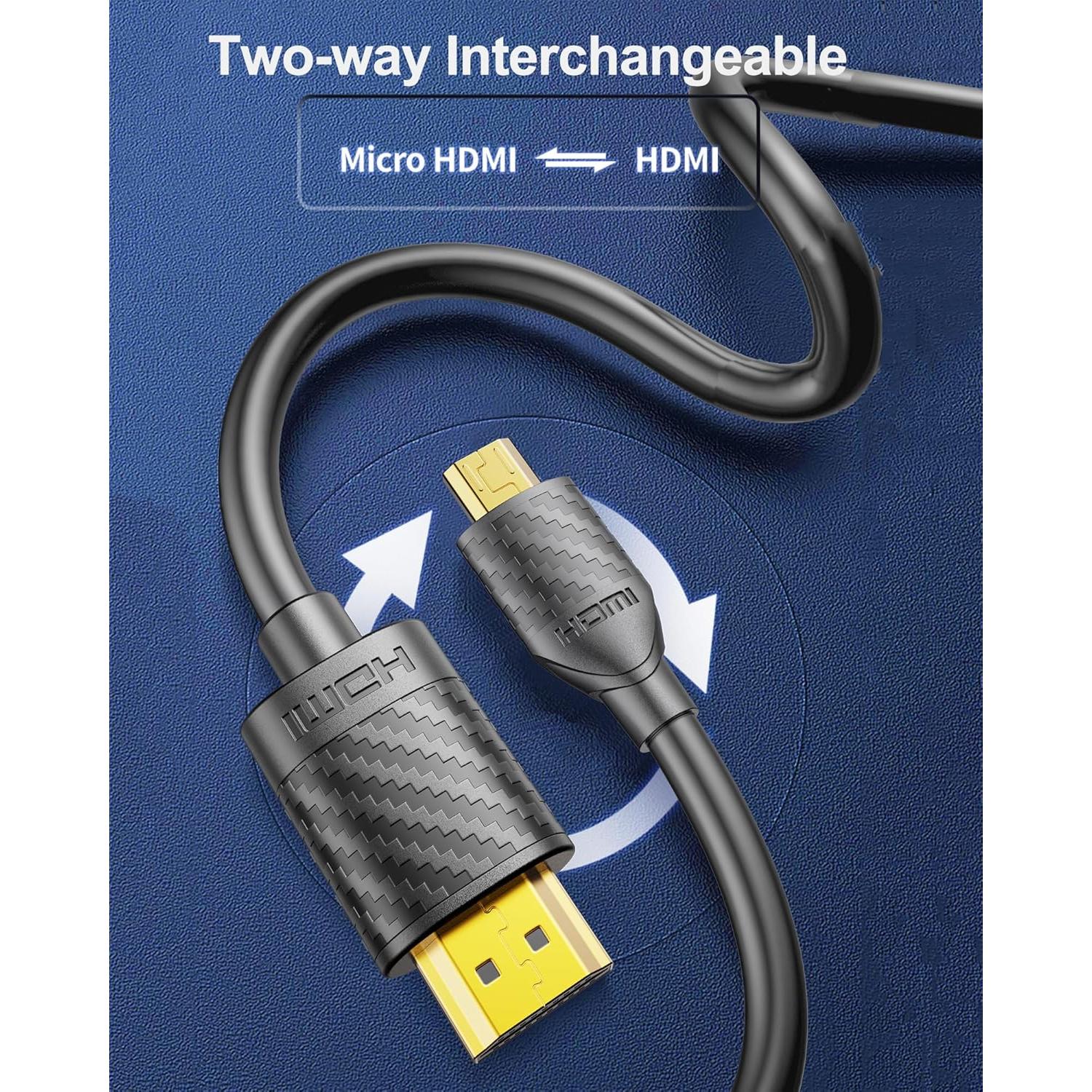 Cable Micro HDMI a HDMI 4K 60Hz Jahobet 1.01m para Raspberry Pi