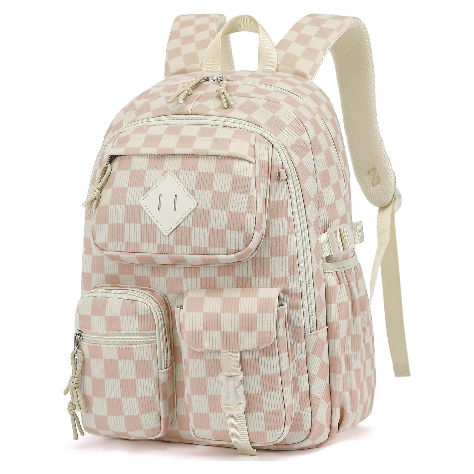 Mochila Escolar Corduroy Lrenagao 42x31cm 15.6" Laptop Unisex