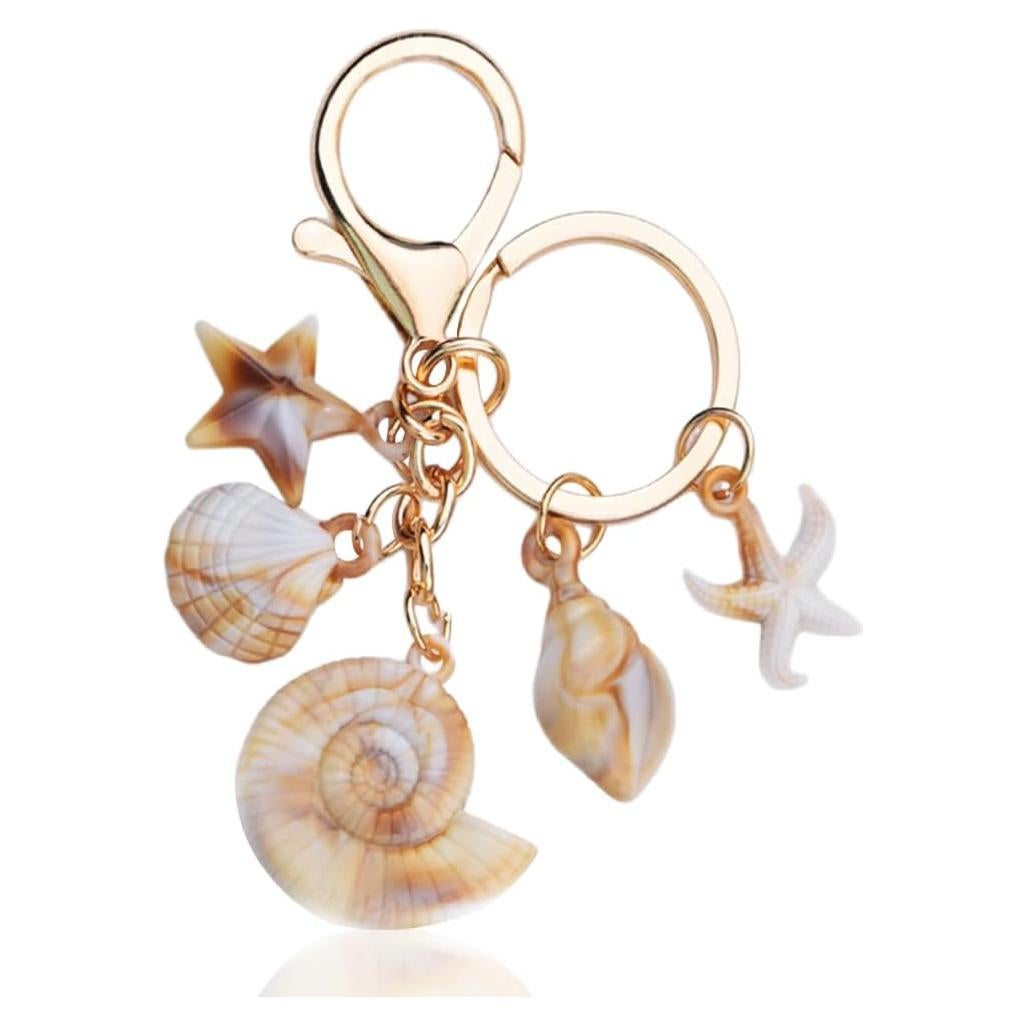 Llavero de Concha YALLNASL con 5 Encantos de Playa