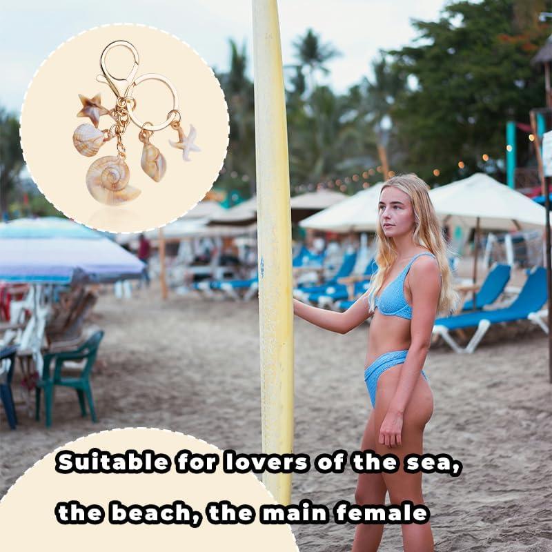 Llavero de Concha YALLNASL con 5 Encantos de Playa