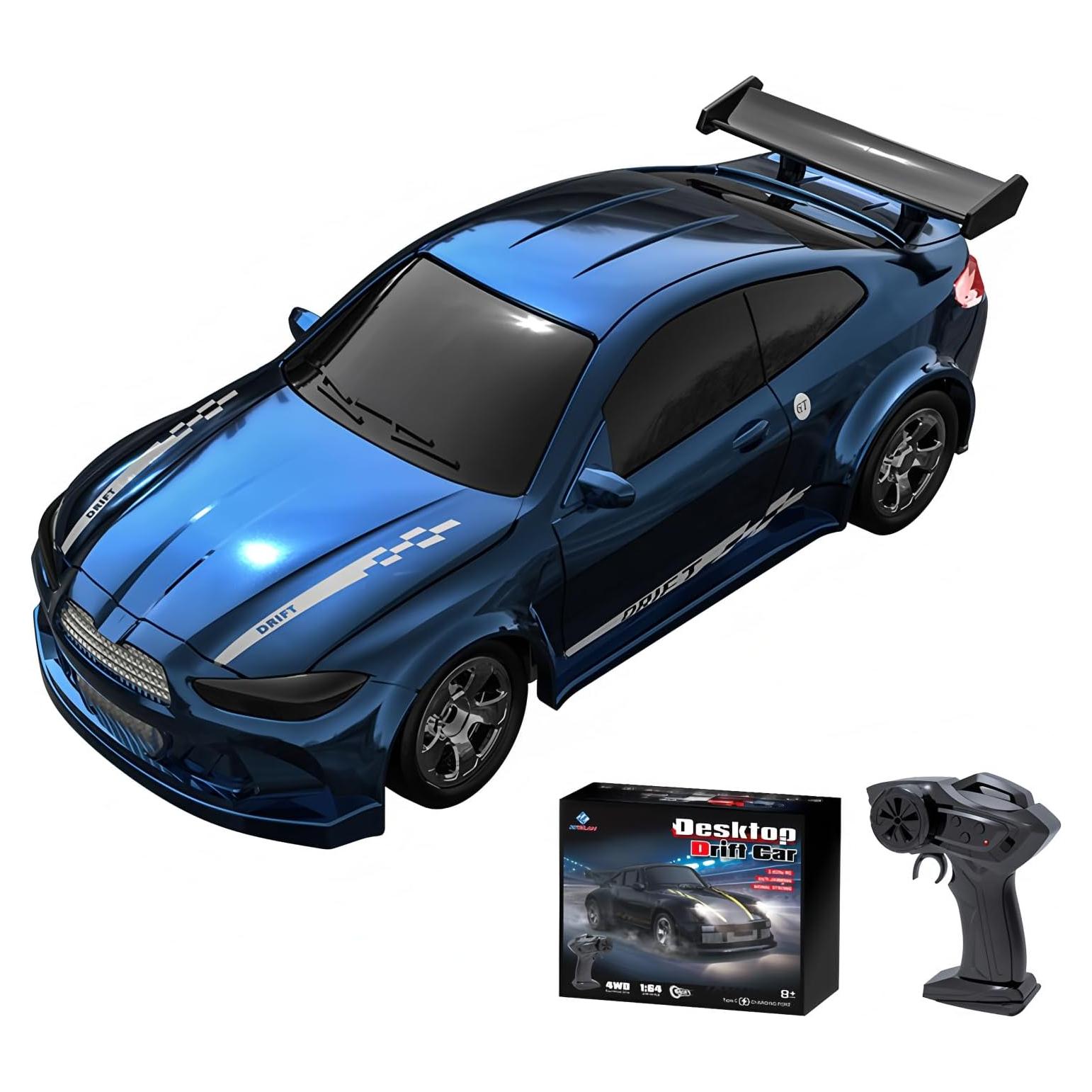 Coche RC Drift 4WD Shantou 1:64 Azul con Luces LED