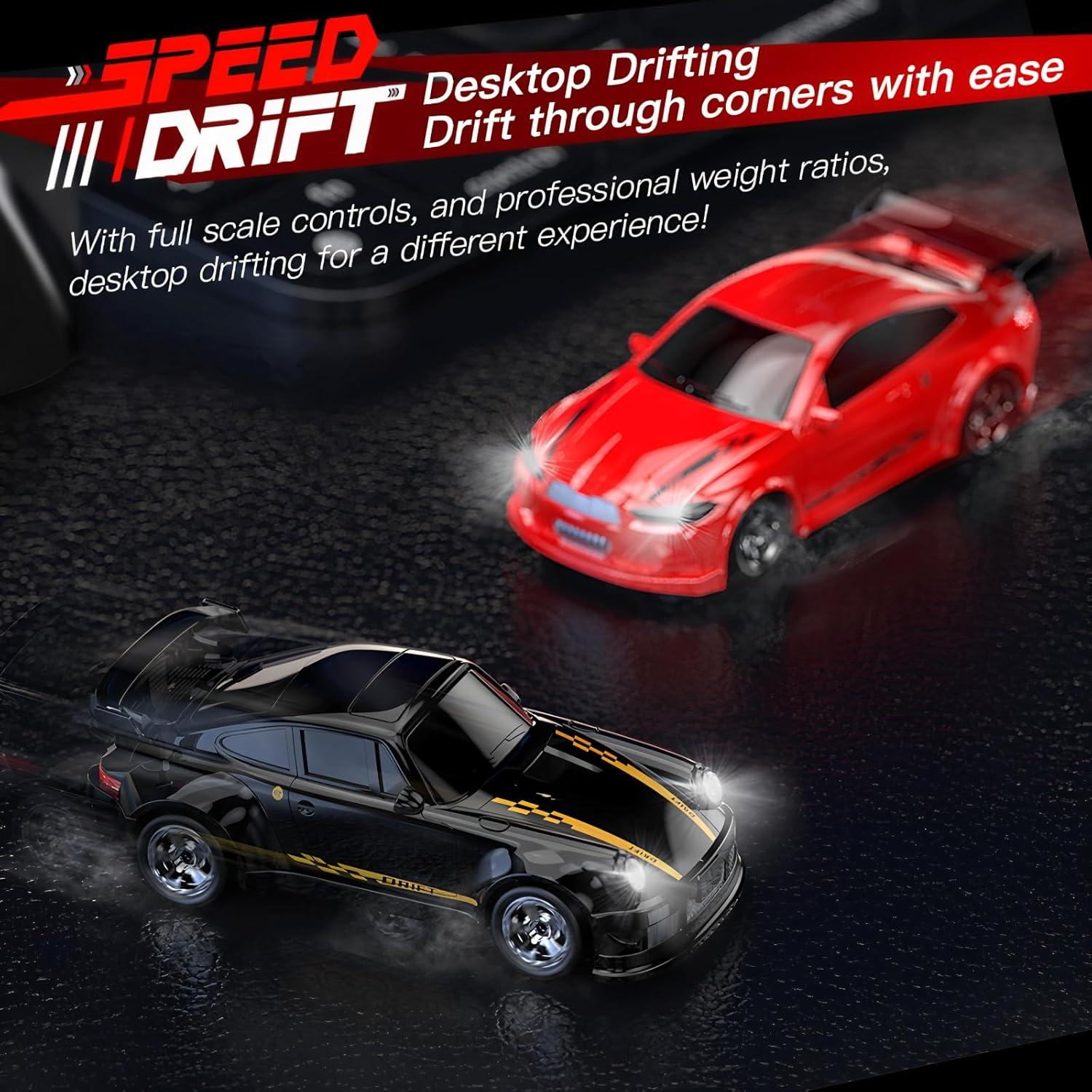 Coche RC Drift 4WD Shantou 1:64 Azul con Luces LED