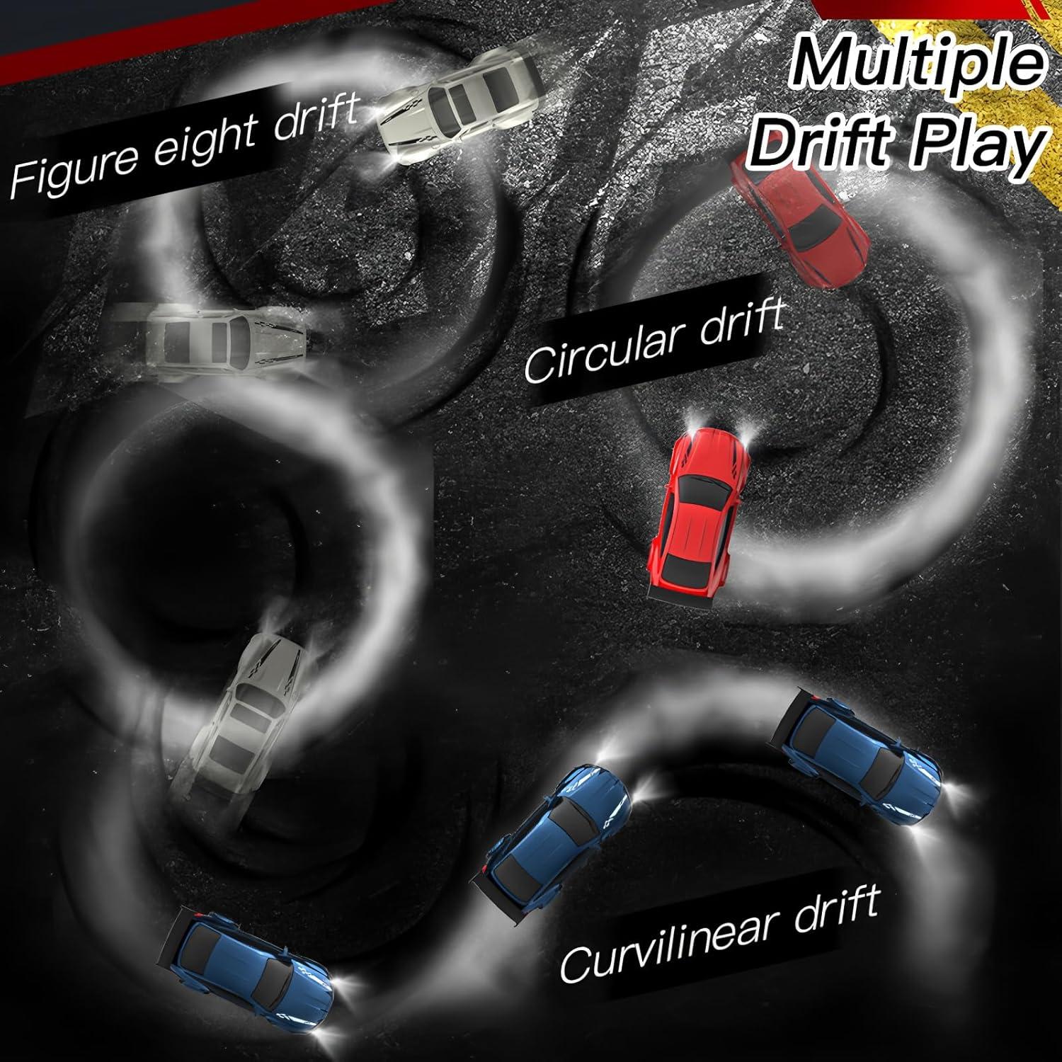 Coche RC Drift 4WD Shantou 1:64 Azul con Luces LED