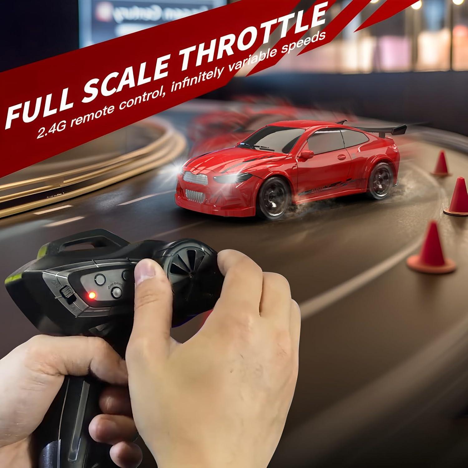 Coche RC Drift 4WD Shantou 1:64 Azul con Luces LED