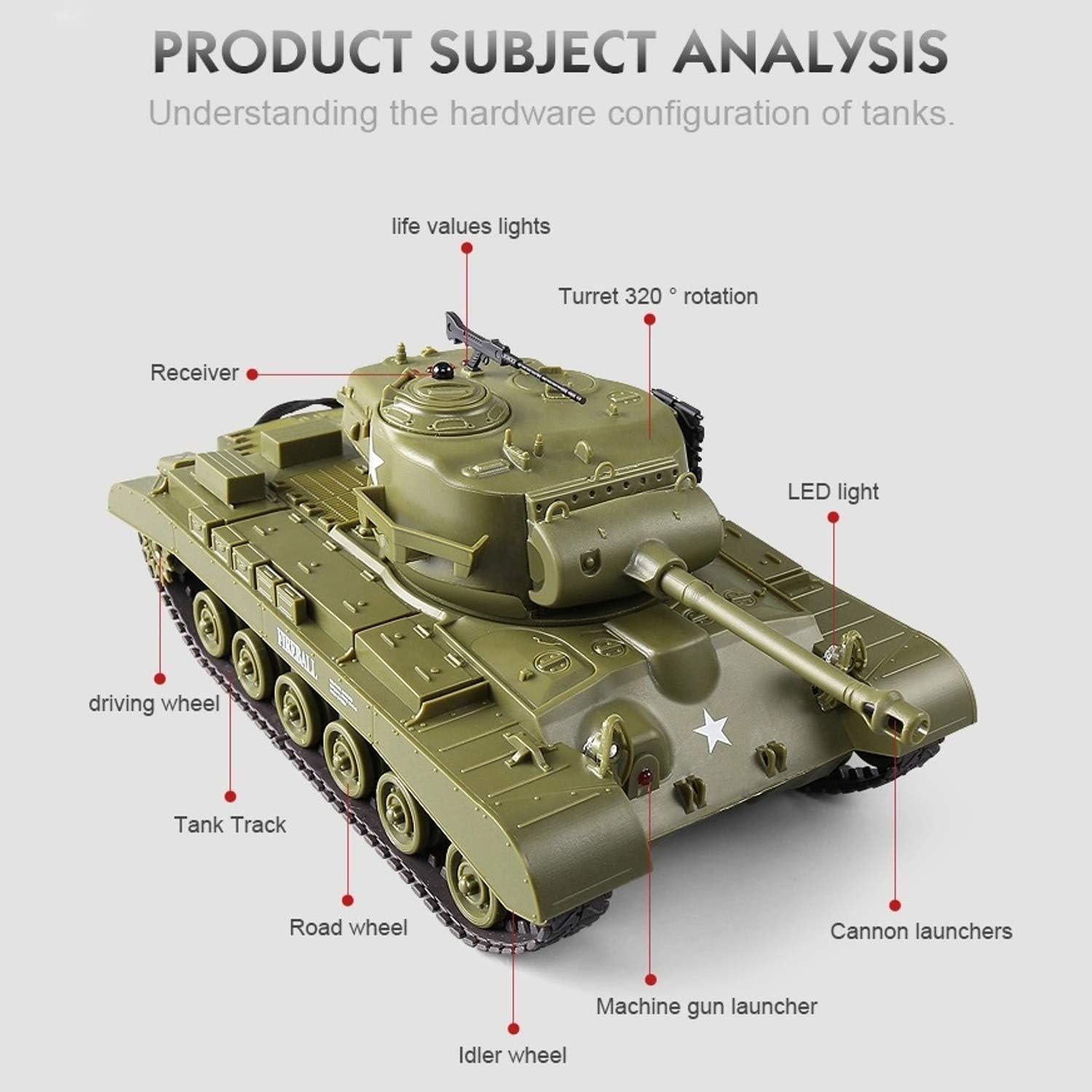 Tanque Pesado RC POCO DIVO M26 Pershing 1/30 Infrarrojo