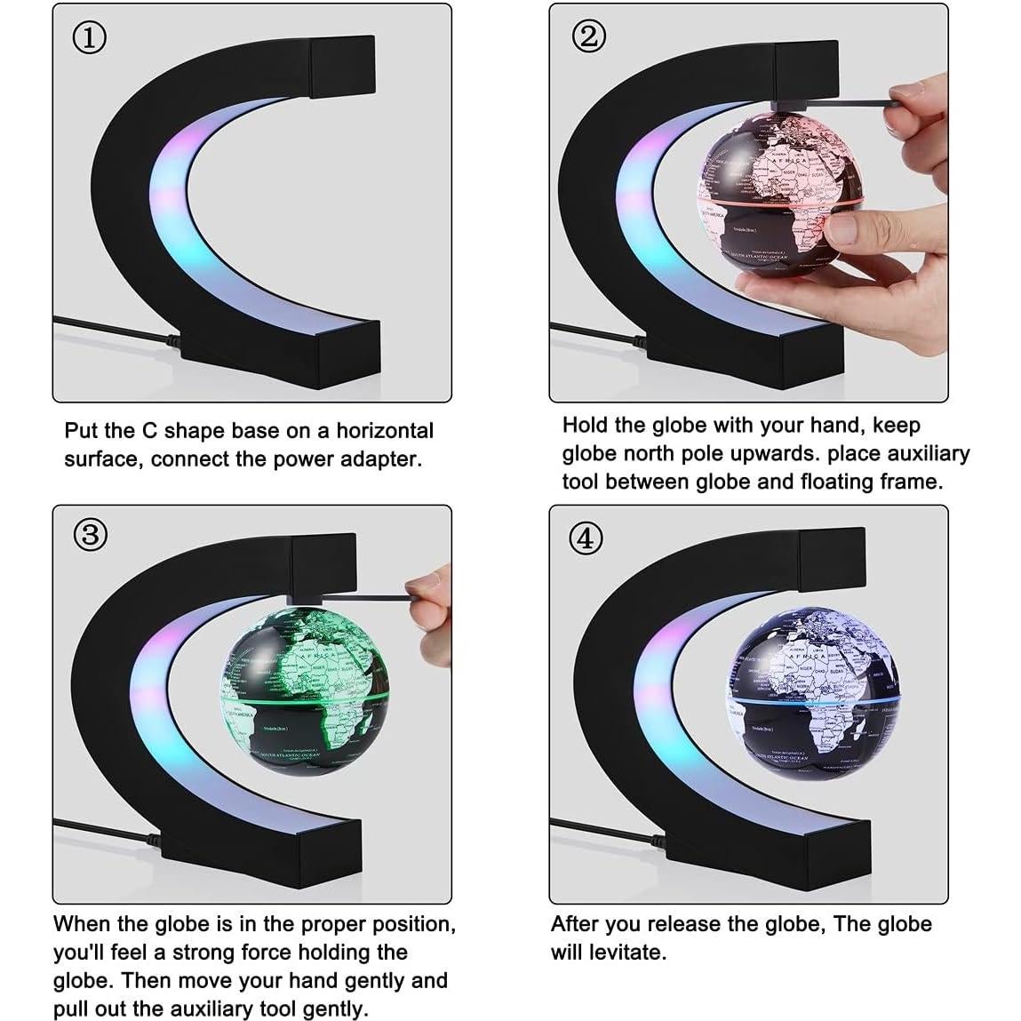 Globo Terráqueo Levitante JEHUPA con Luz LED Multicolor