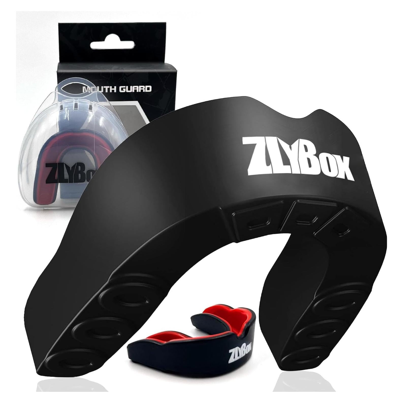 Protector Bucal Deportivo Doble Capa EVA Negro Rojo