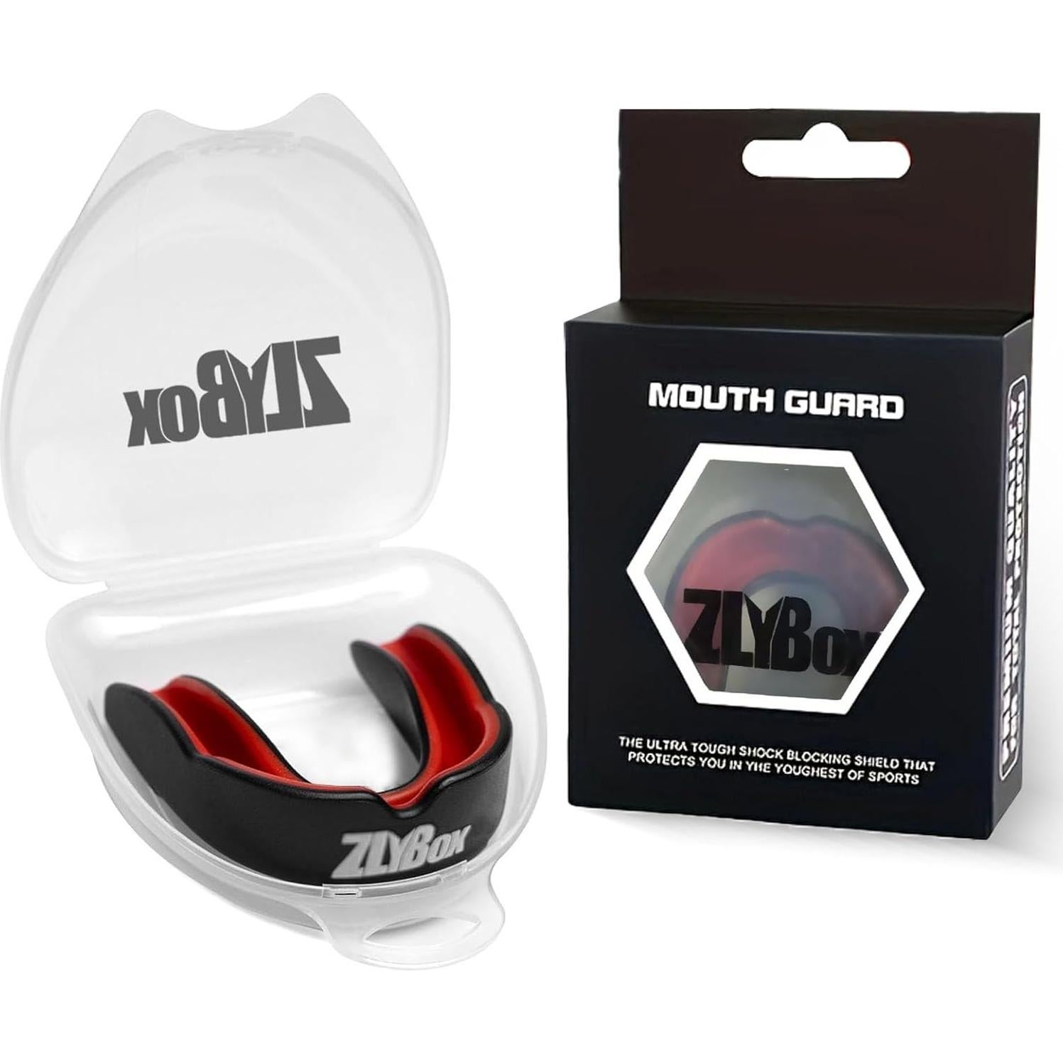 Protector Bucal Deportivo Doble Capa EVA Negro Rojo