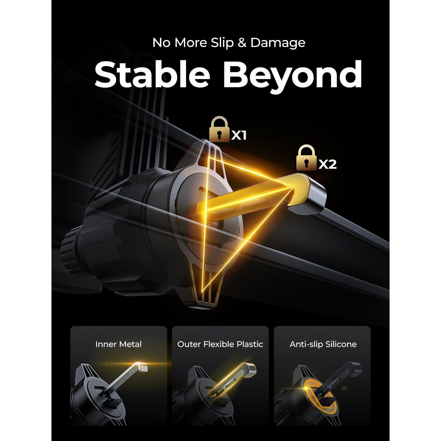 Soporte para Teléfono LISEN para Ventilación de Coche Negro