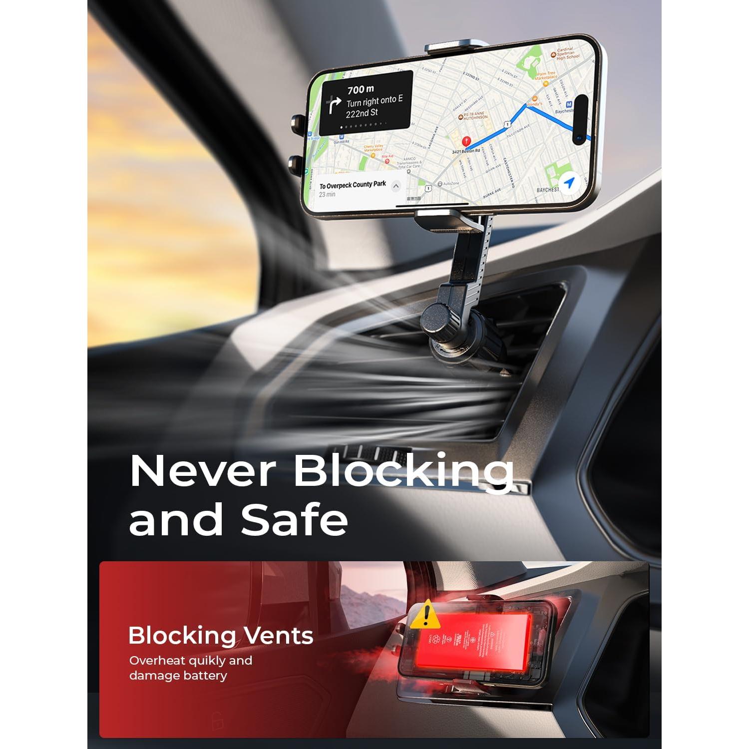 Soporte para Teléfono LISEN para Ventilación de Coche Negro