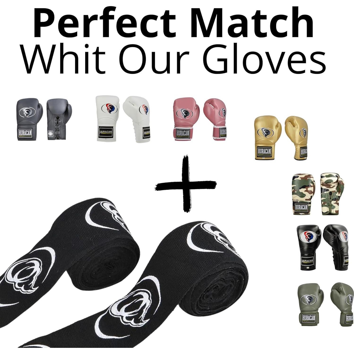 Envolturas de Mano Huracan Premium 180 cm para Boxeo y MMA