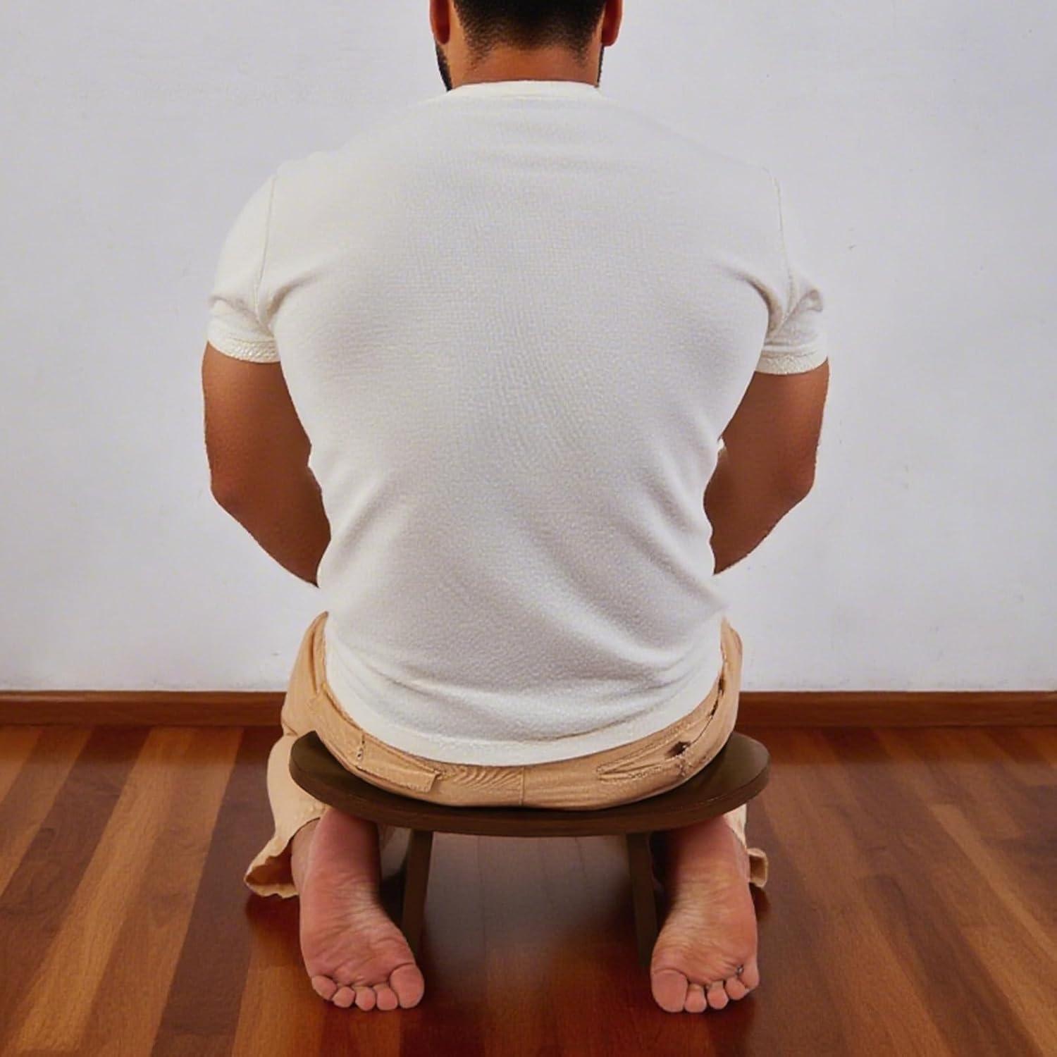 Banco de Meditación Ecoaterui de Madera Ergonómico 21x42 cm