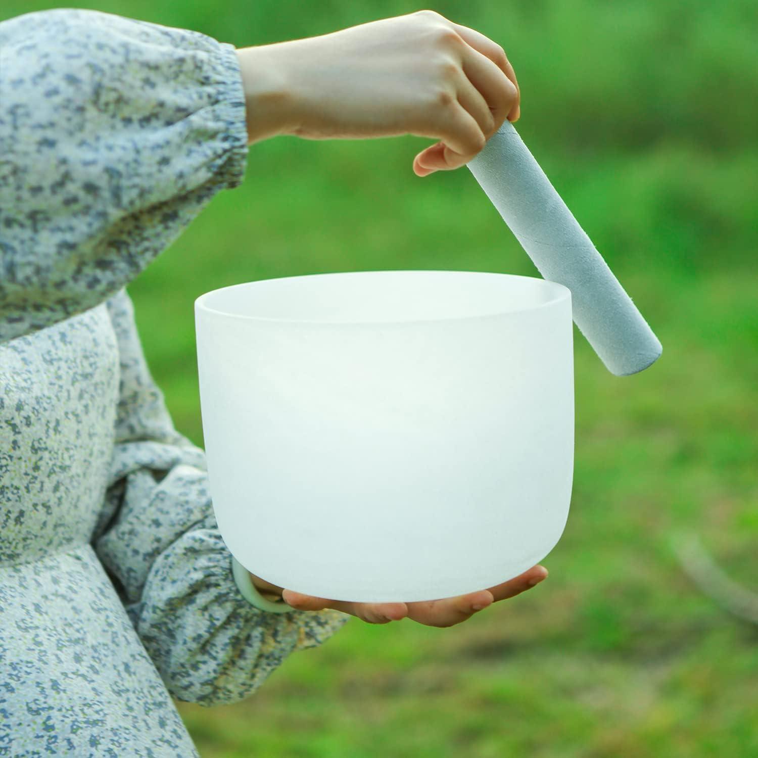 Cuenco de Canto de Cristal Hye-eun 20cm Nota A 432Hz con Funda