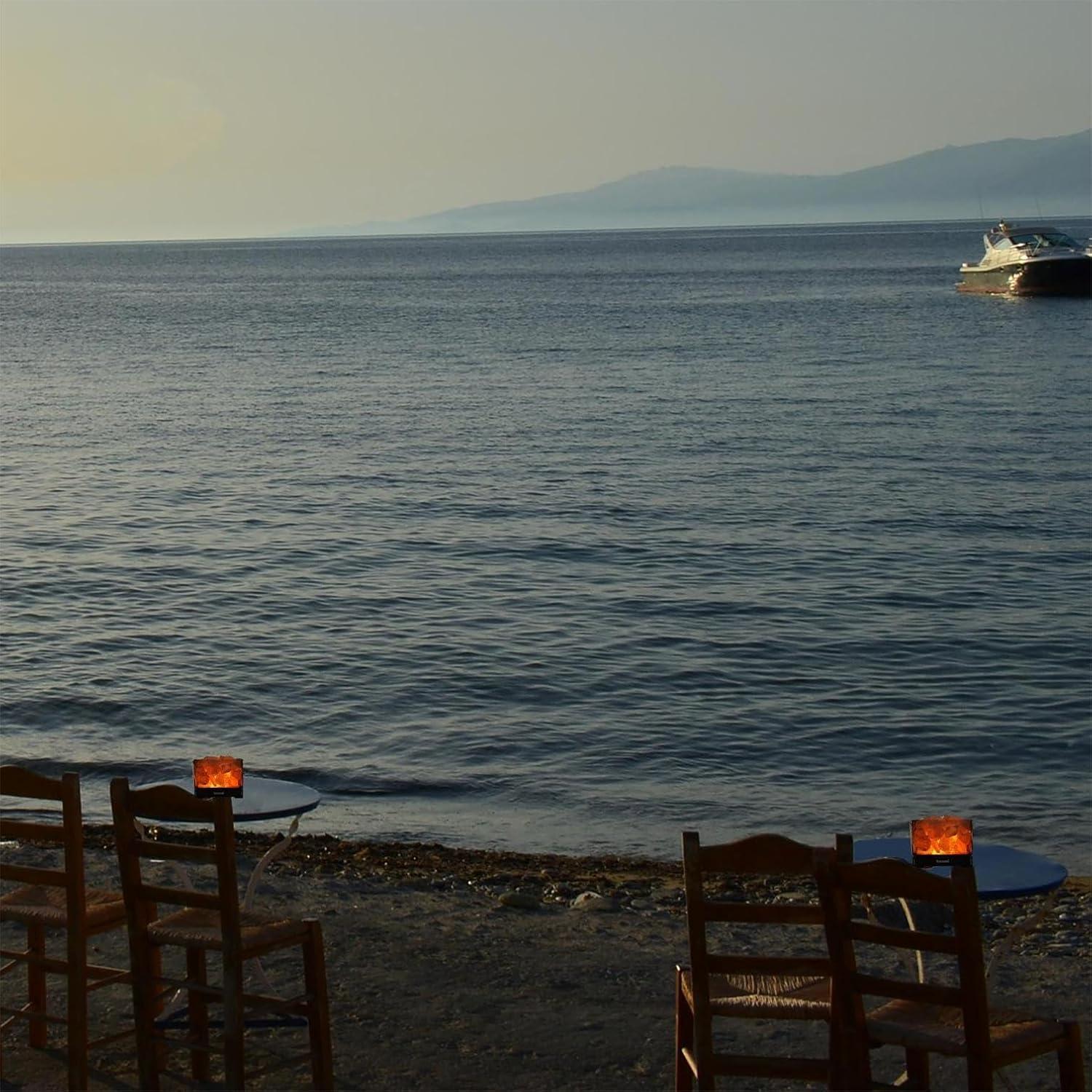 Lámpara de Sal del Himalaya HISUNY Táctil LED 23.6cm Rosa