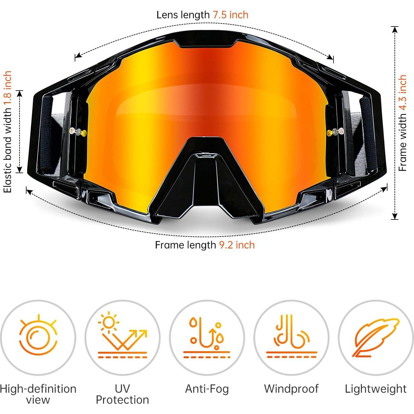 Gafas de Motocross NENKI con Protector Nasal y Lente Antivaho