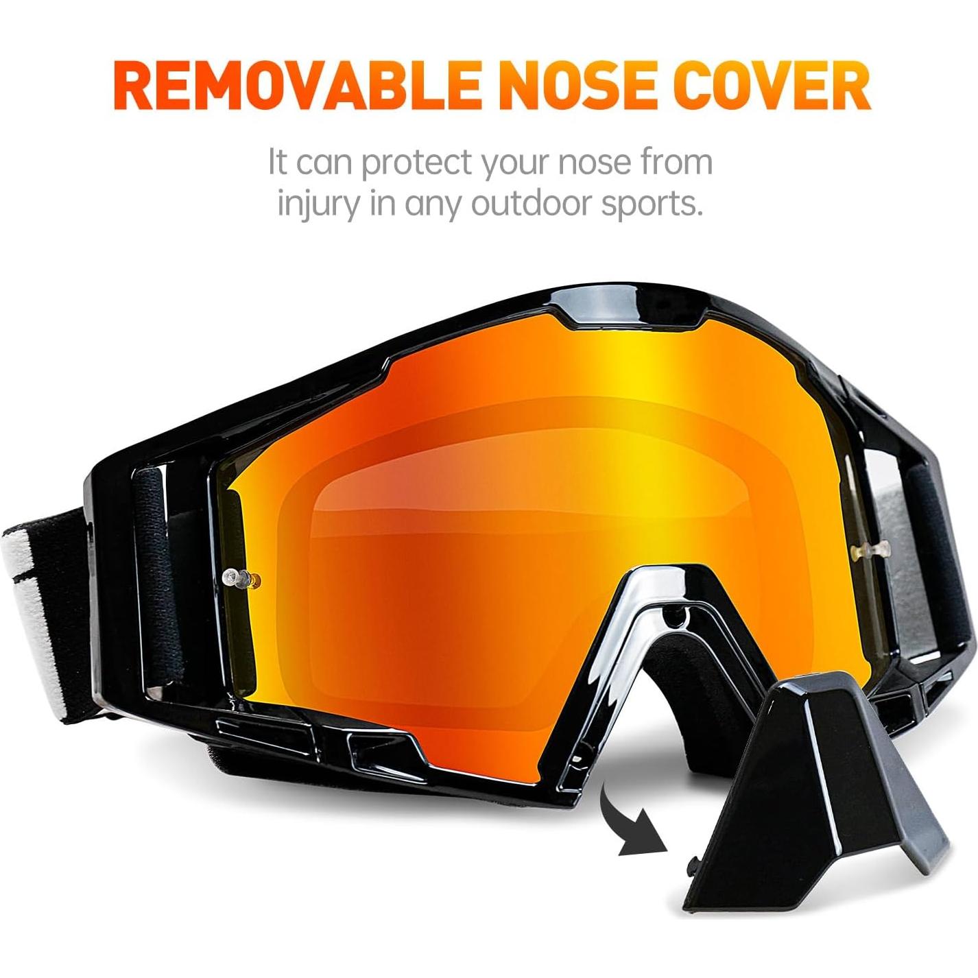 Gafas de Motocross NENKI con Protector Nasal y Lente Antivaho