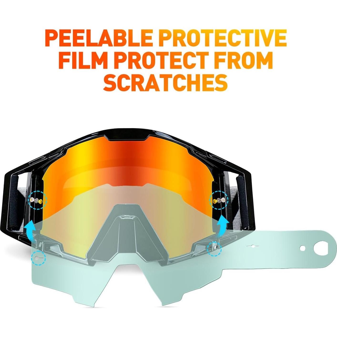 Gafas de Motocross NENKI con Protector Nasal y Lente Antivaho