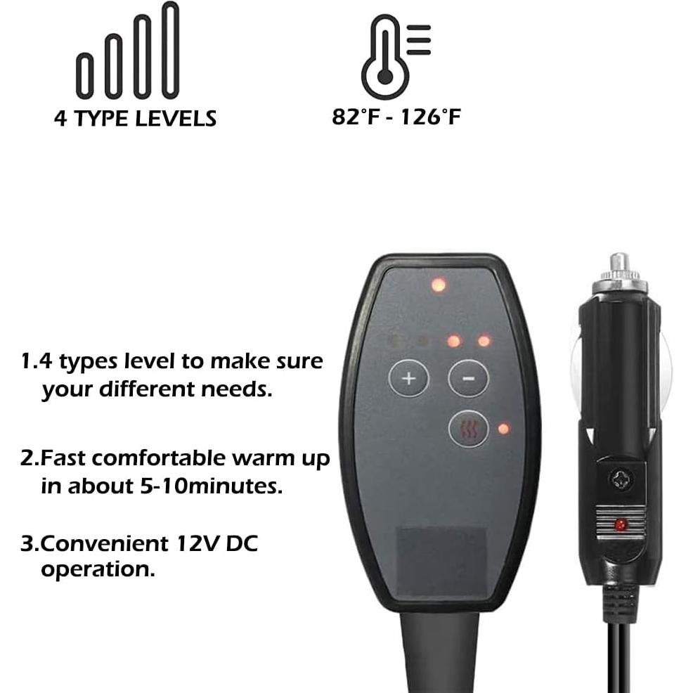 Manta Eléctrica Big Hippo 12V para Coche 147x107 cm Azul