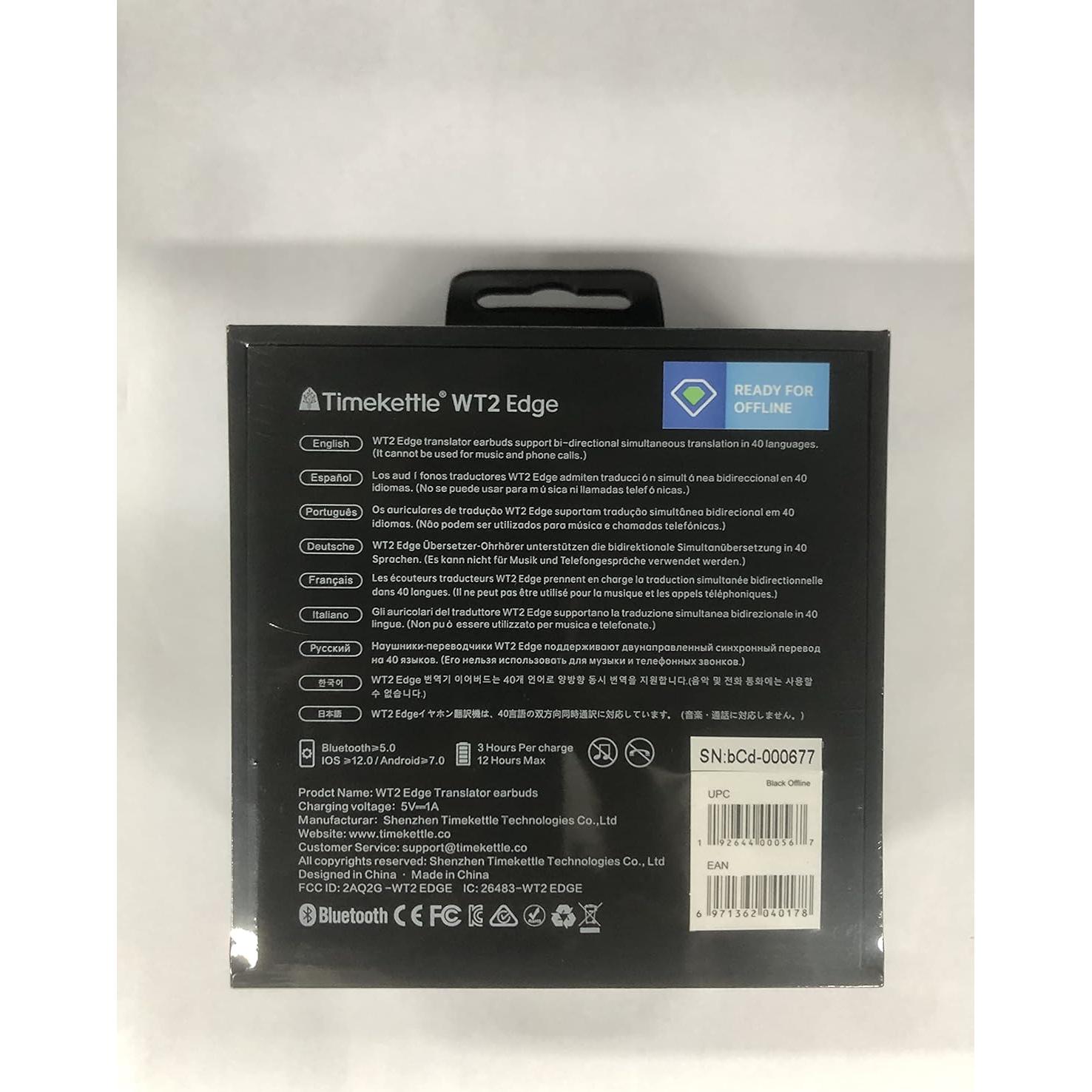 Traductor Simultáneo Timekettle WT2 Edge, 40 Idiomas