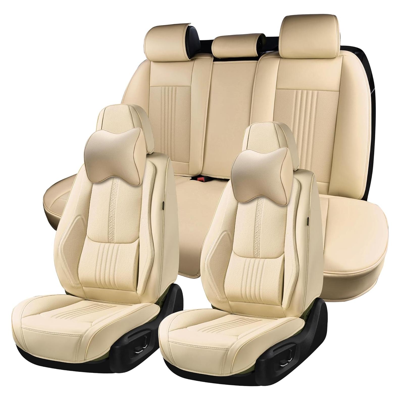 Cubiertas de Asientos de Coche BWTJF Juego Completo Beige