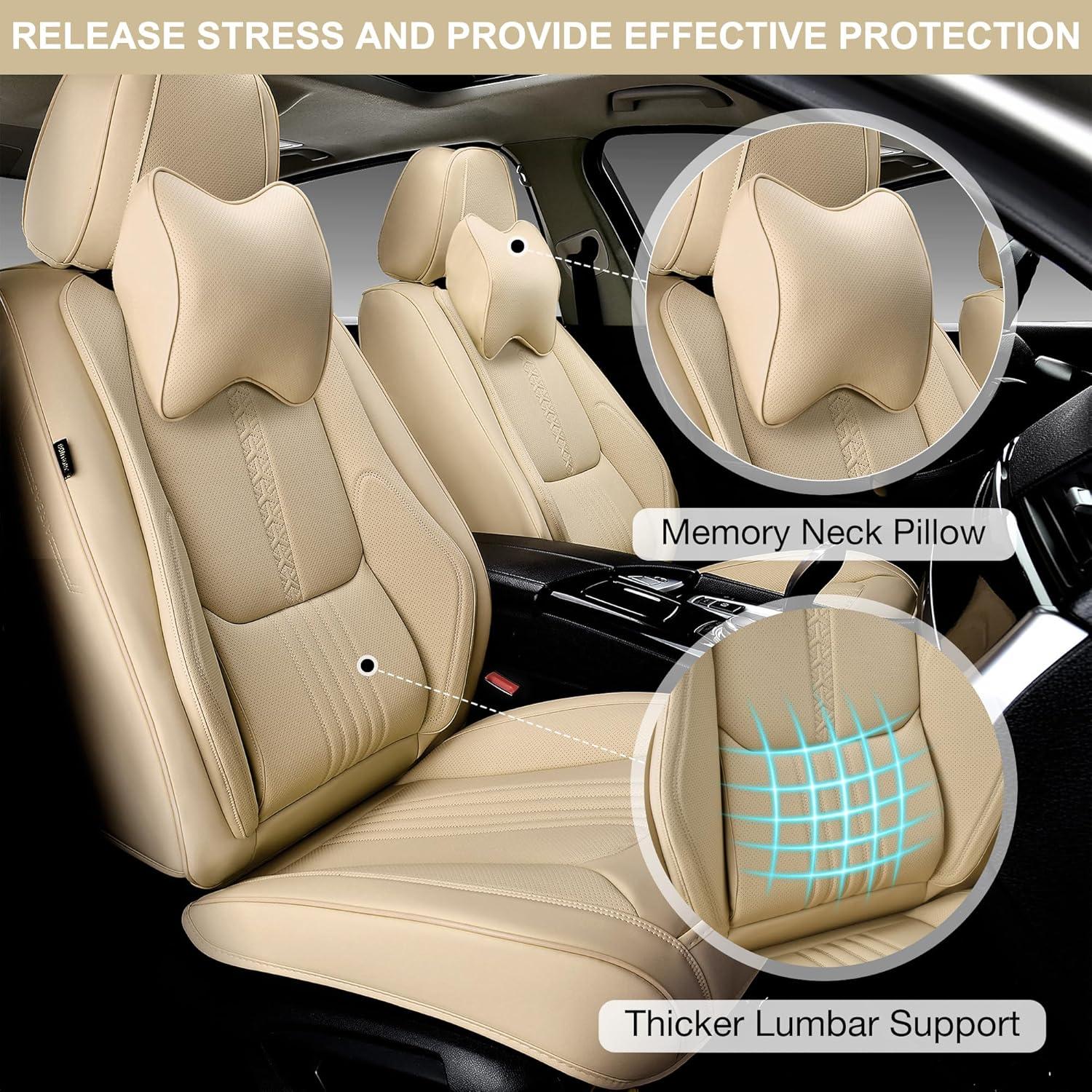 Cubiertas de Asientos de Coche BWTJF Juego Completo Beige