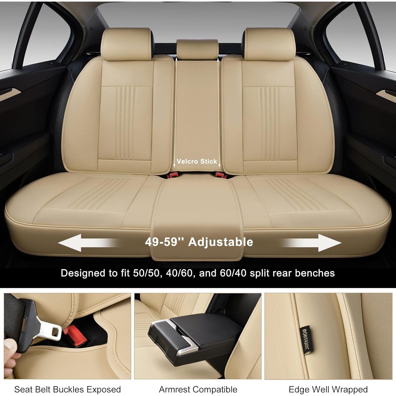 Cubiertas de Asientos de Coche BWTJF Juego Completo Beige