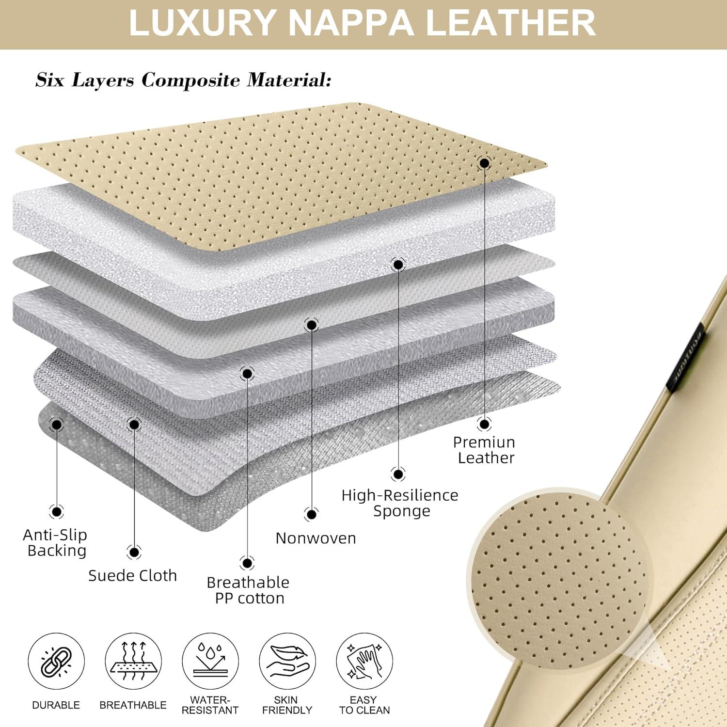 Cubiertas de Asientos de Coche BWTJF Juego Completo Beige