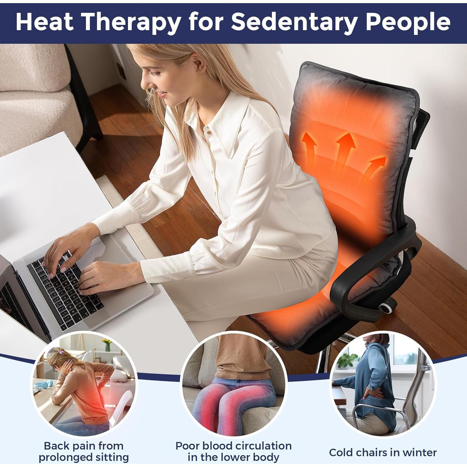 Cojín Calentado FAYKONCEN para Silla de Oficina 3 Niveles