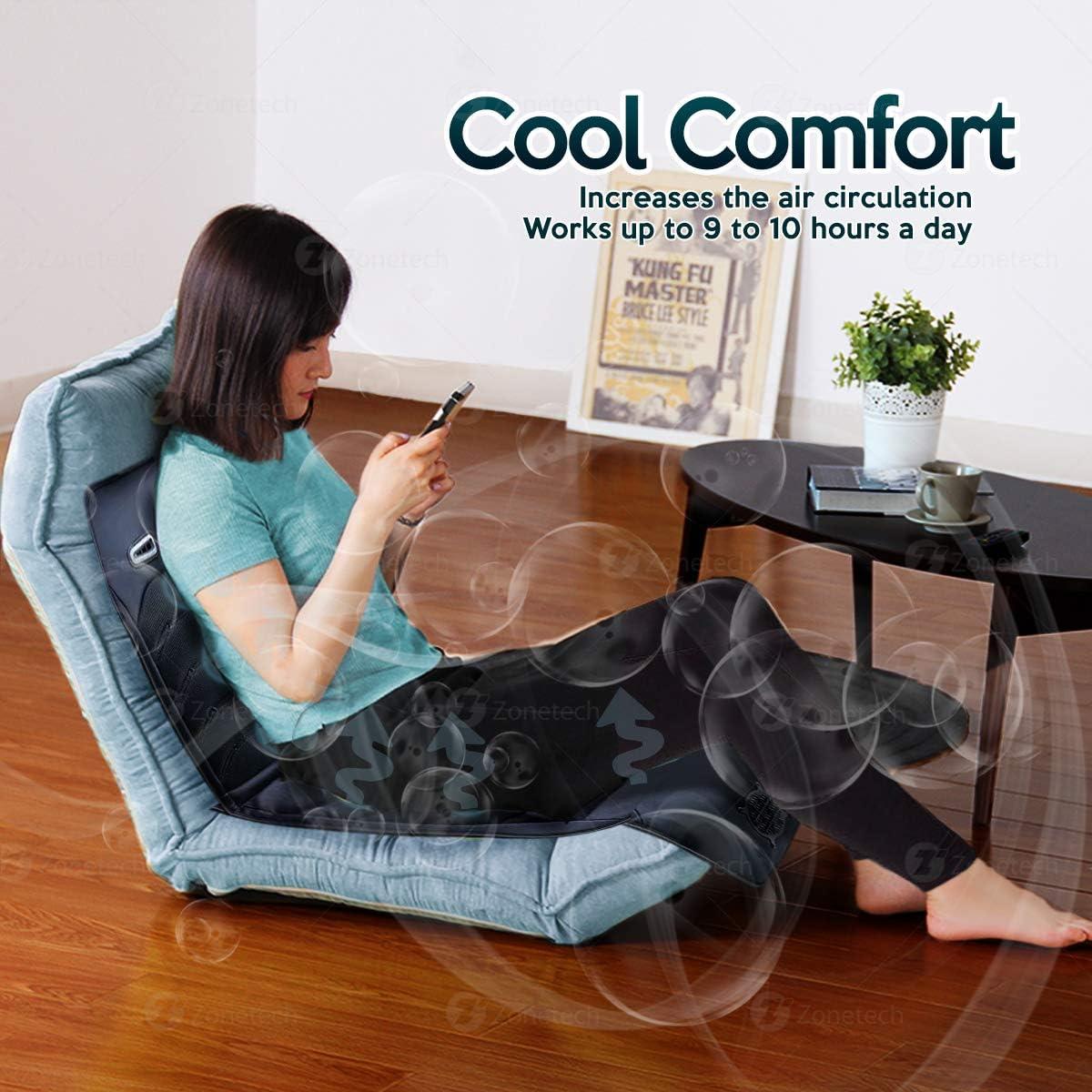 Cojín de Asiento Refrigerante ZONETECH SE0074 - Negro 12V