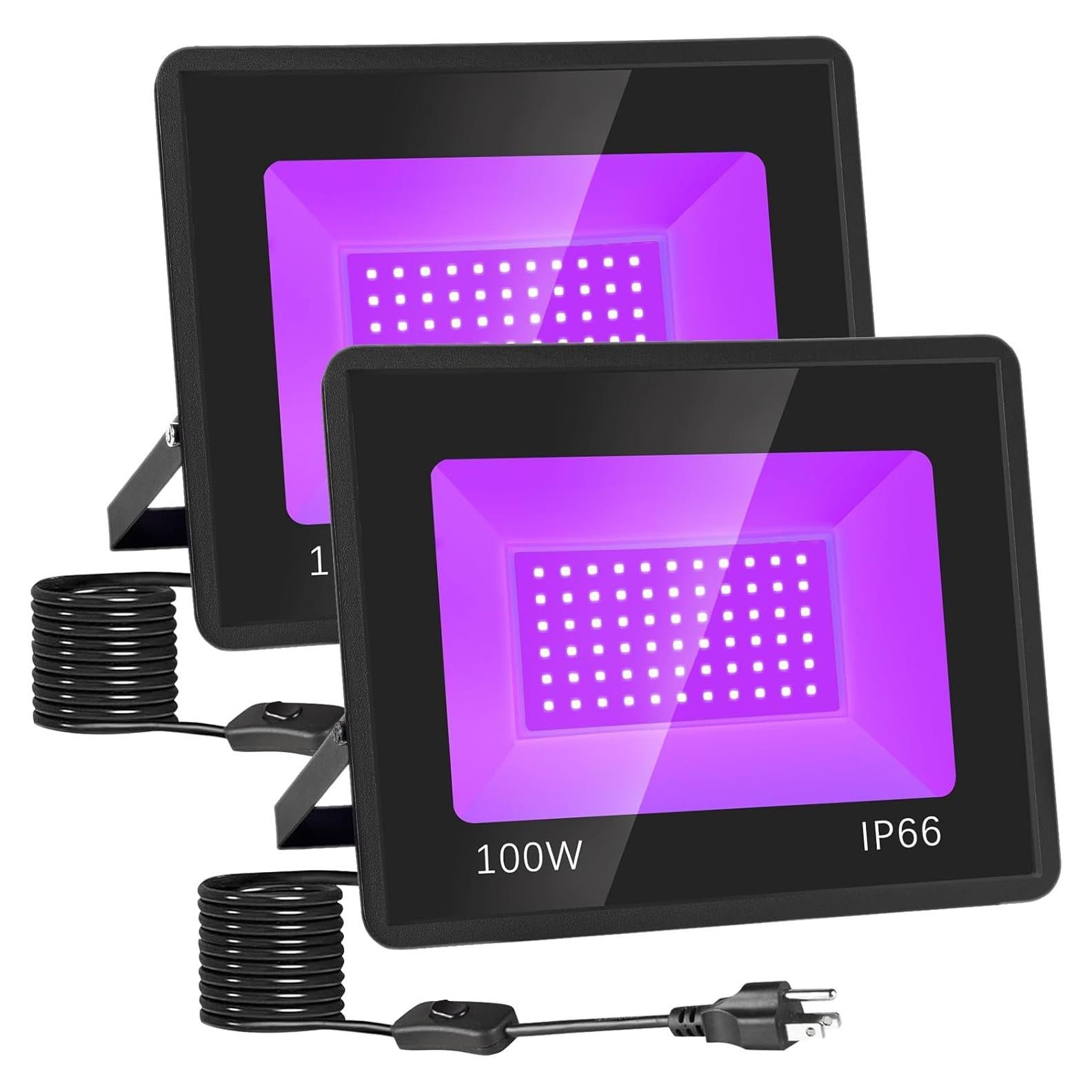 Paquete de 2 luces negras LED 100W DLBosso impermeables